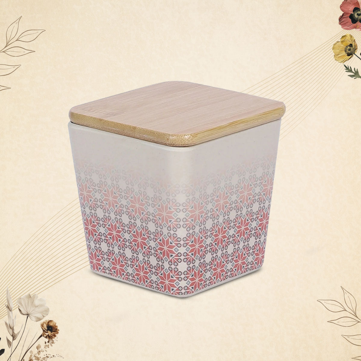 Stehlen 100% Pure melamine Wooden Jars- RED IKKAT
