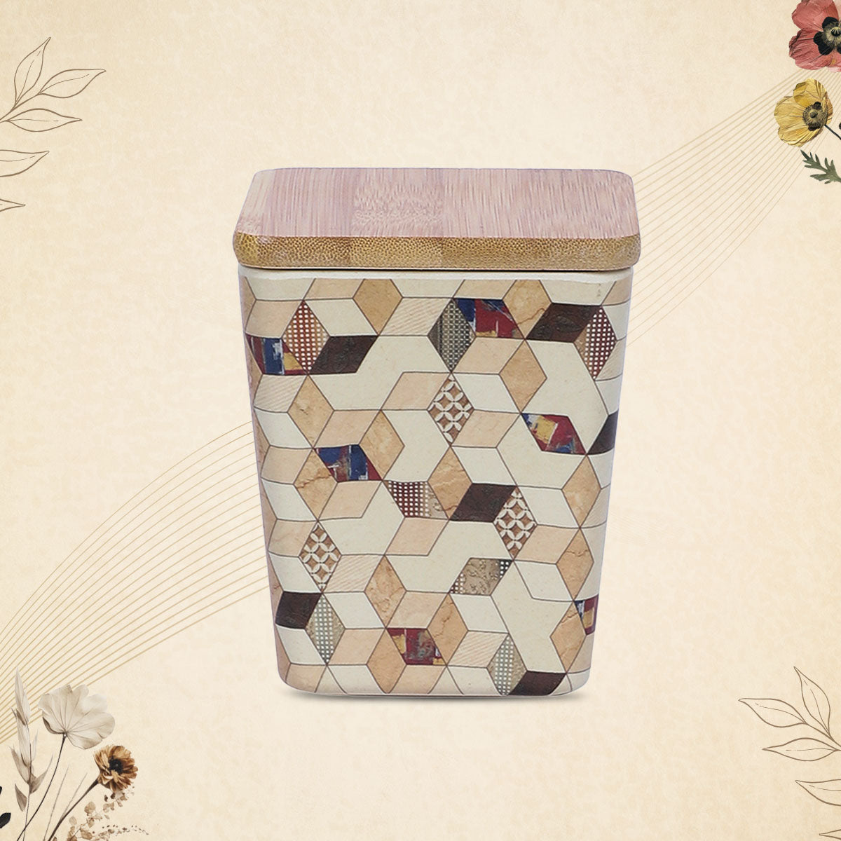 Stehlen 100% Pure melamine Wooden Jars- WOODEN DIAMOND