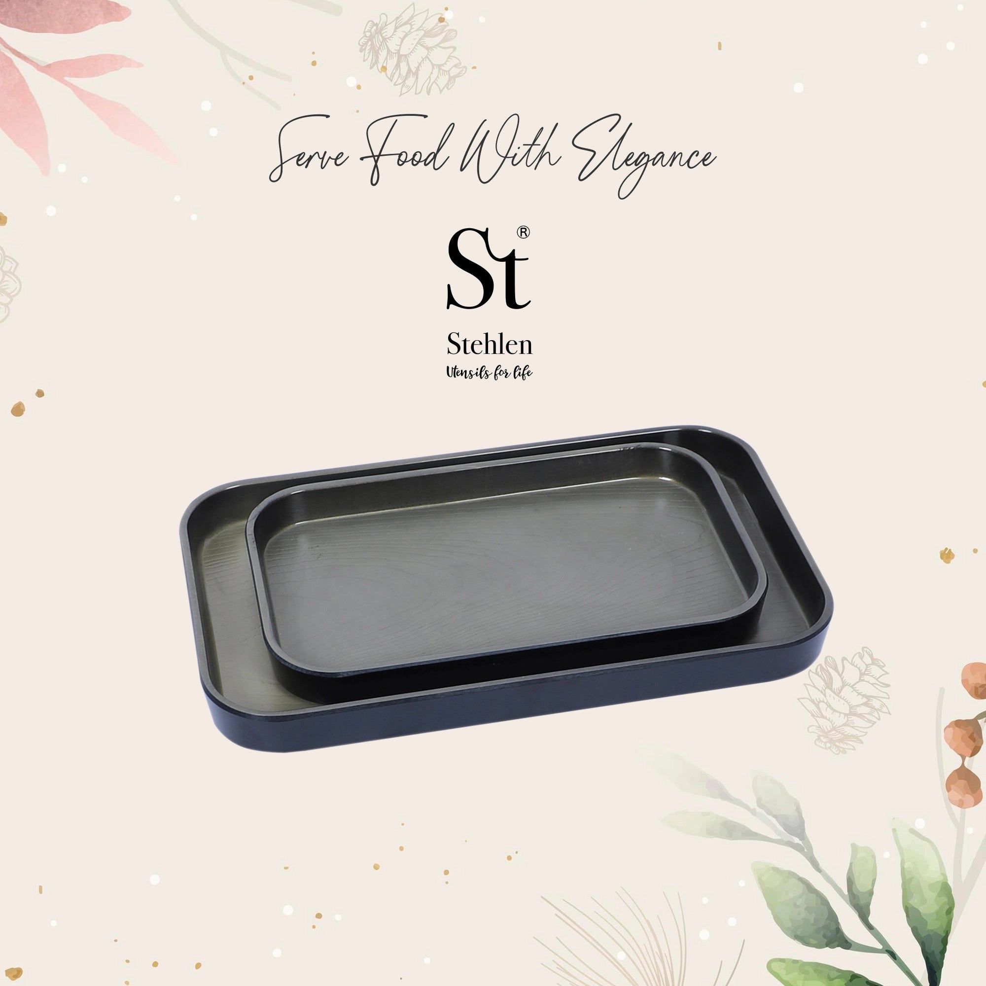 Stehlen Small Xen Tray, Pure Melamine, METALLIC GOLDEN