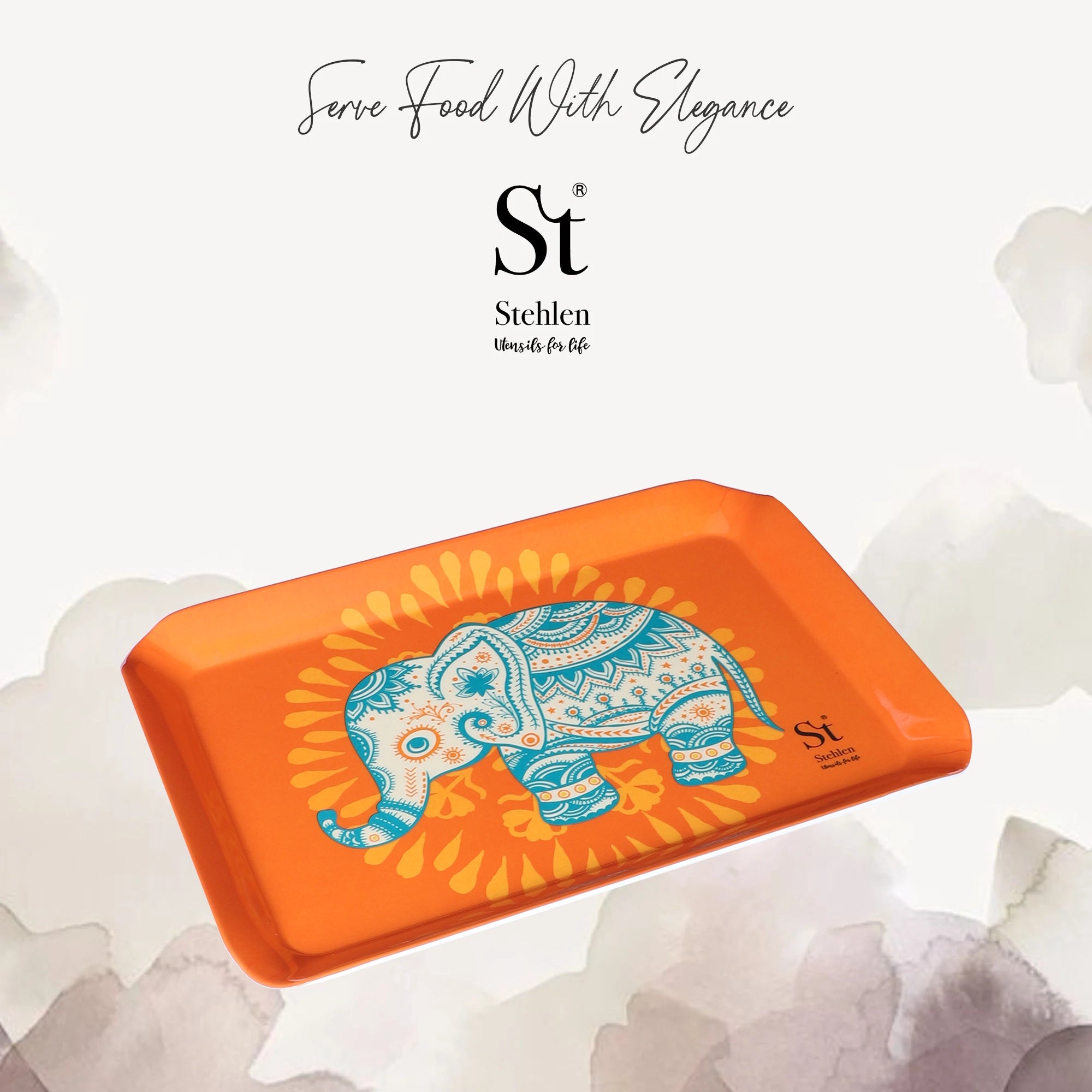 Stehlen Ombre Eco Tray, Pure melamine, ELEPHANT