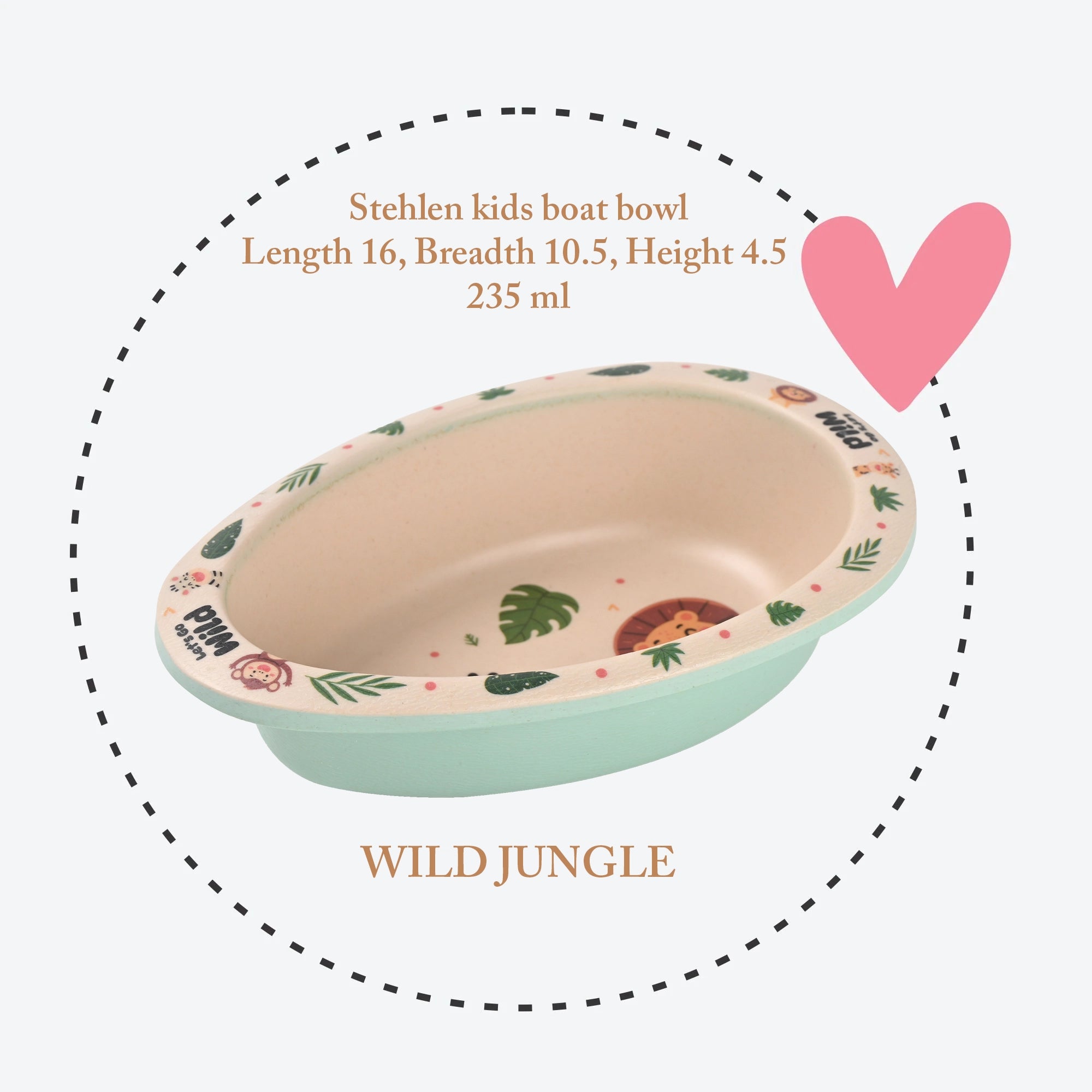 Stehlen kids boat bowl, Pure melamine, WILD JUNGLE