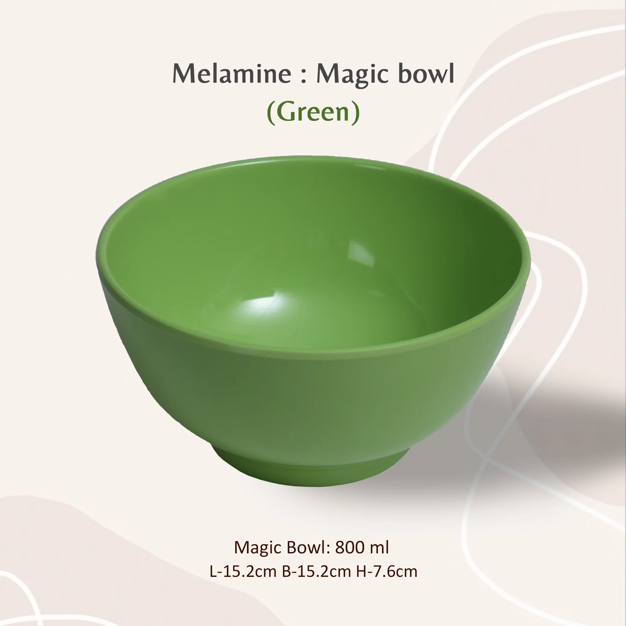 Stehlen Magic Bowl, Pure Melamine,800ml- GREEN