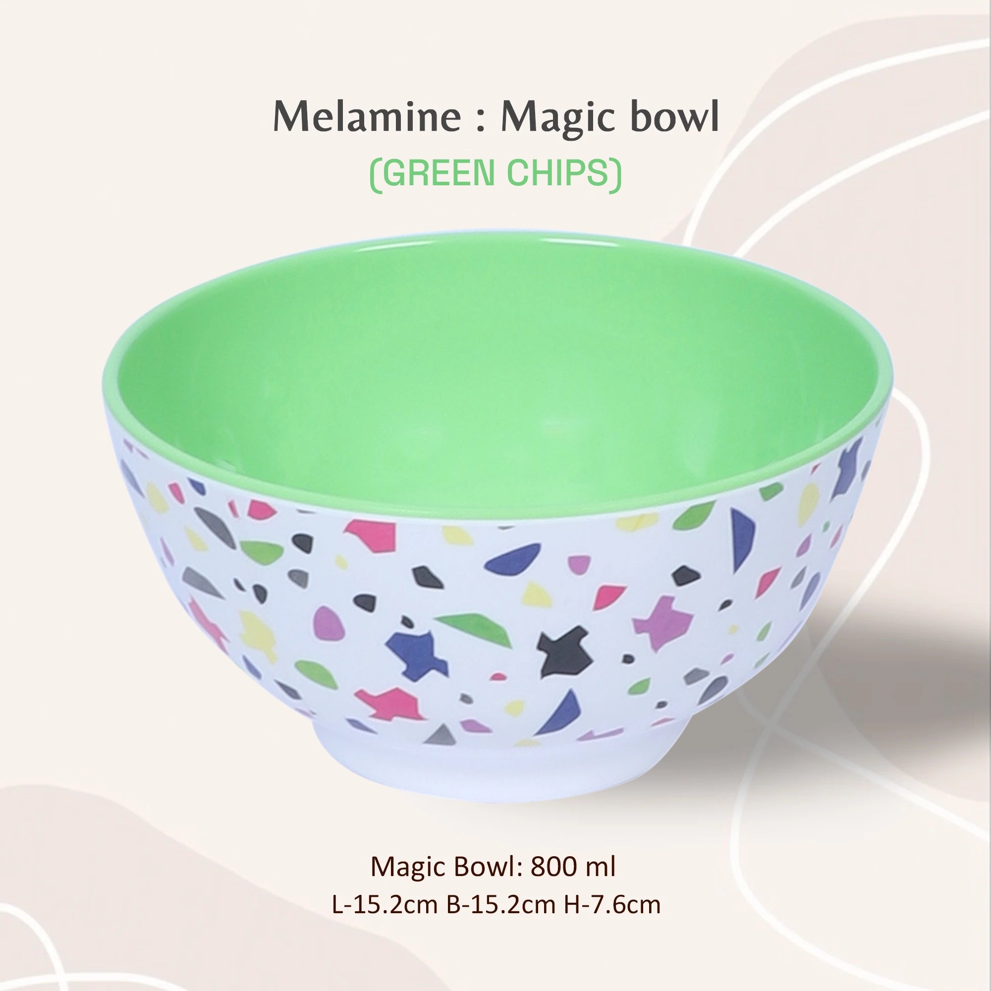 Stehlen Magic Bowl, Pure Melamine, GREEN CHIPS