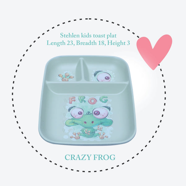 Crazy Frog Theme Kids Toast Plate | Unbreakable, BPA Free & 100
