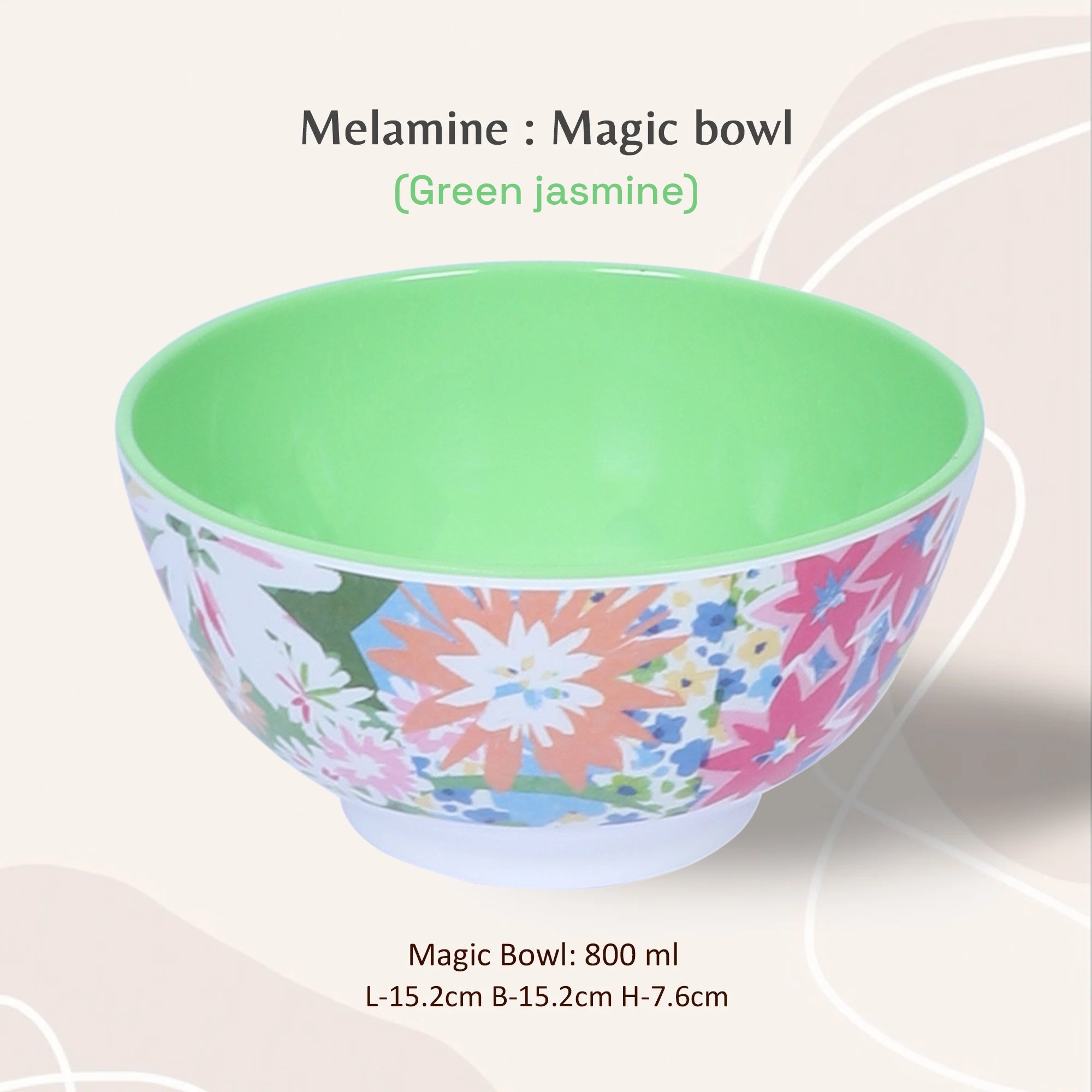 Stehlen Magic Bowl, Pure Melamine, GREEN JASMINE