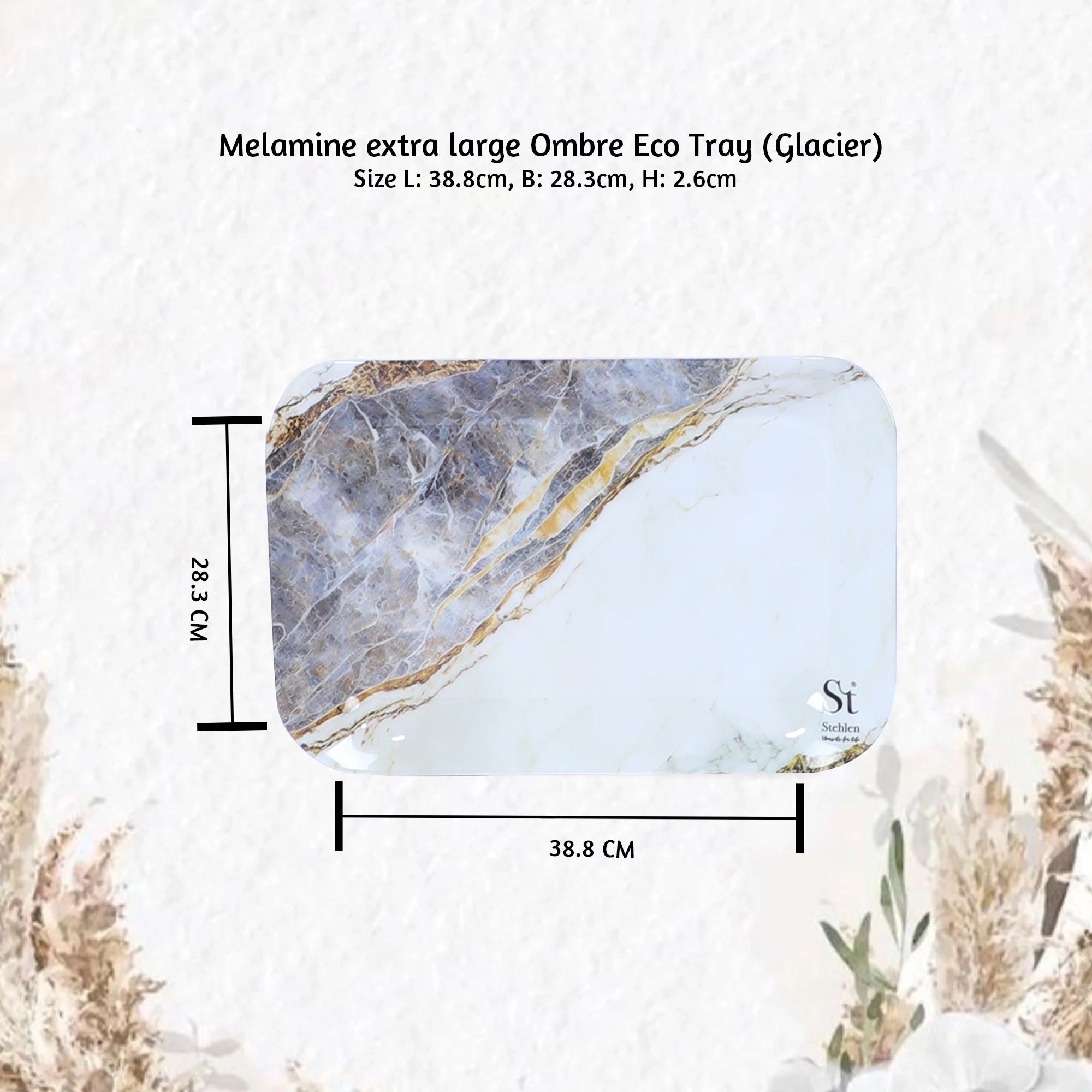 Stehlen Ombre Eco Tray, Pure melamine, GLACIER