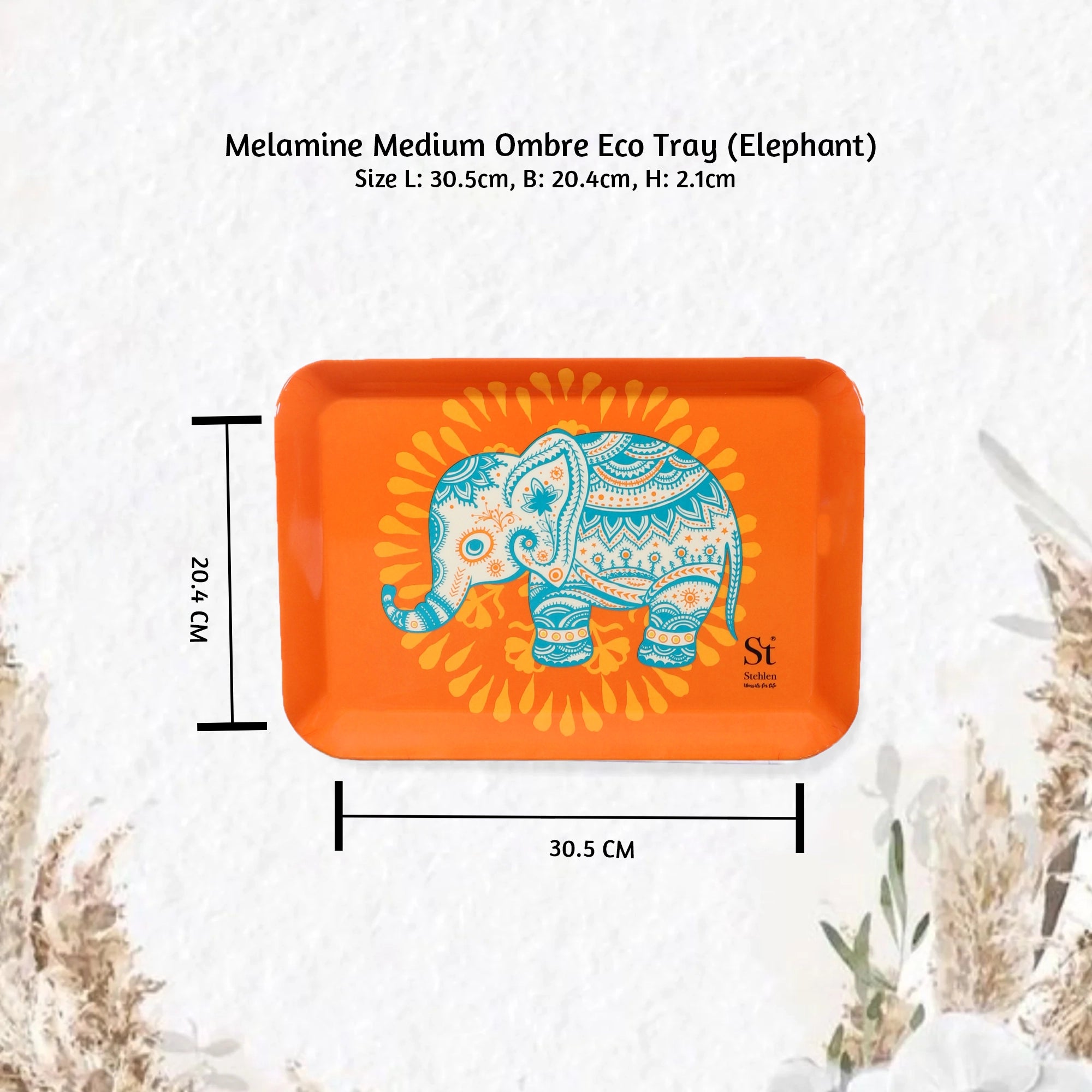 Stehlen Ombre Eco Tray, Pure melamine, ELEPHANT