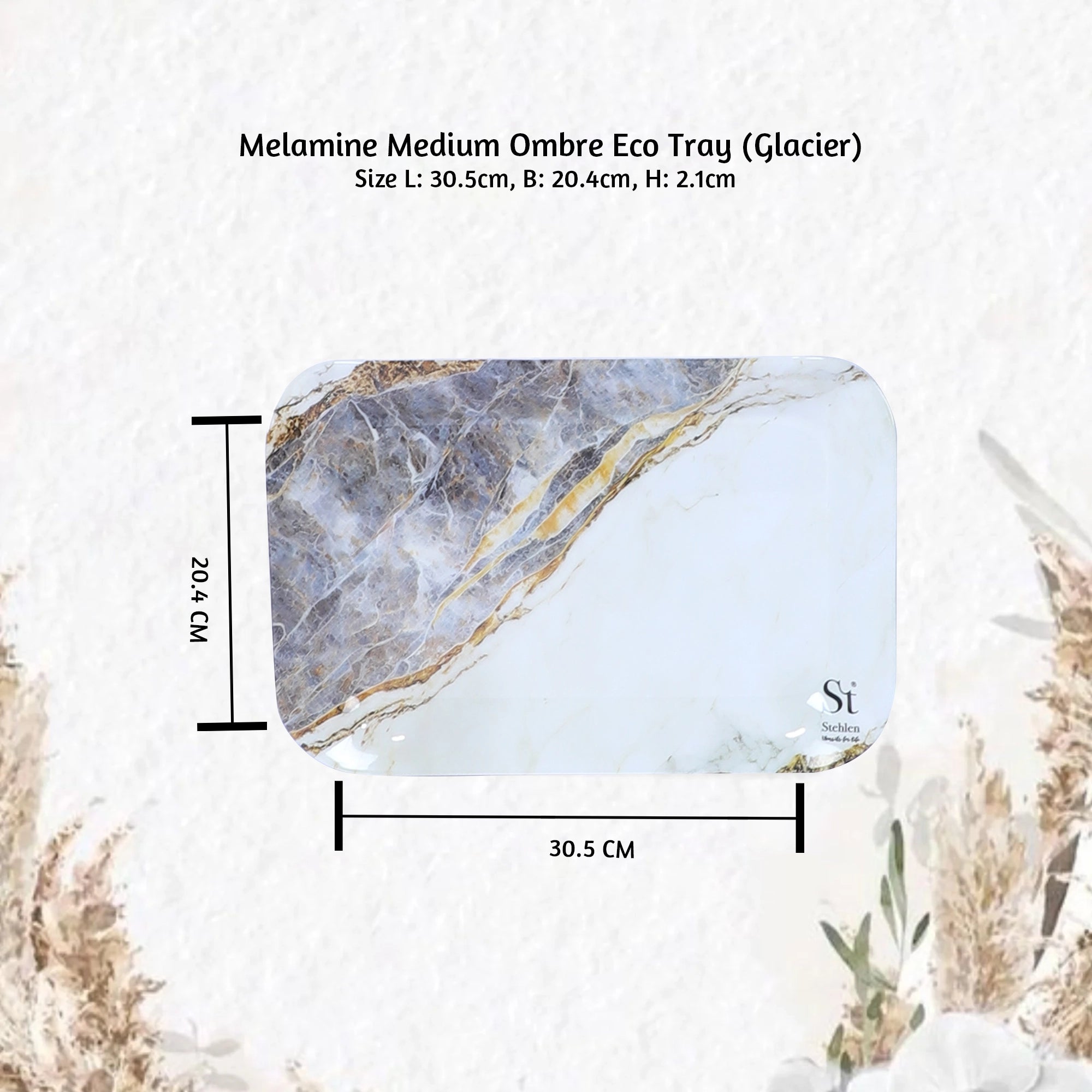 Stehlen Ombre Eco Tray, Pure melamine, GLACIER