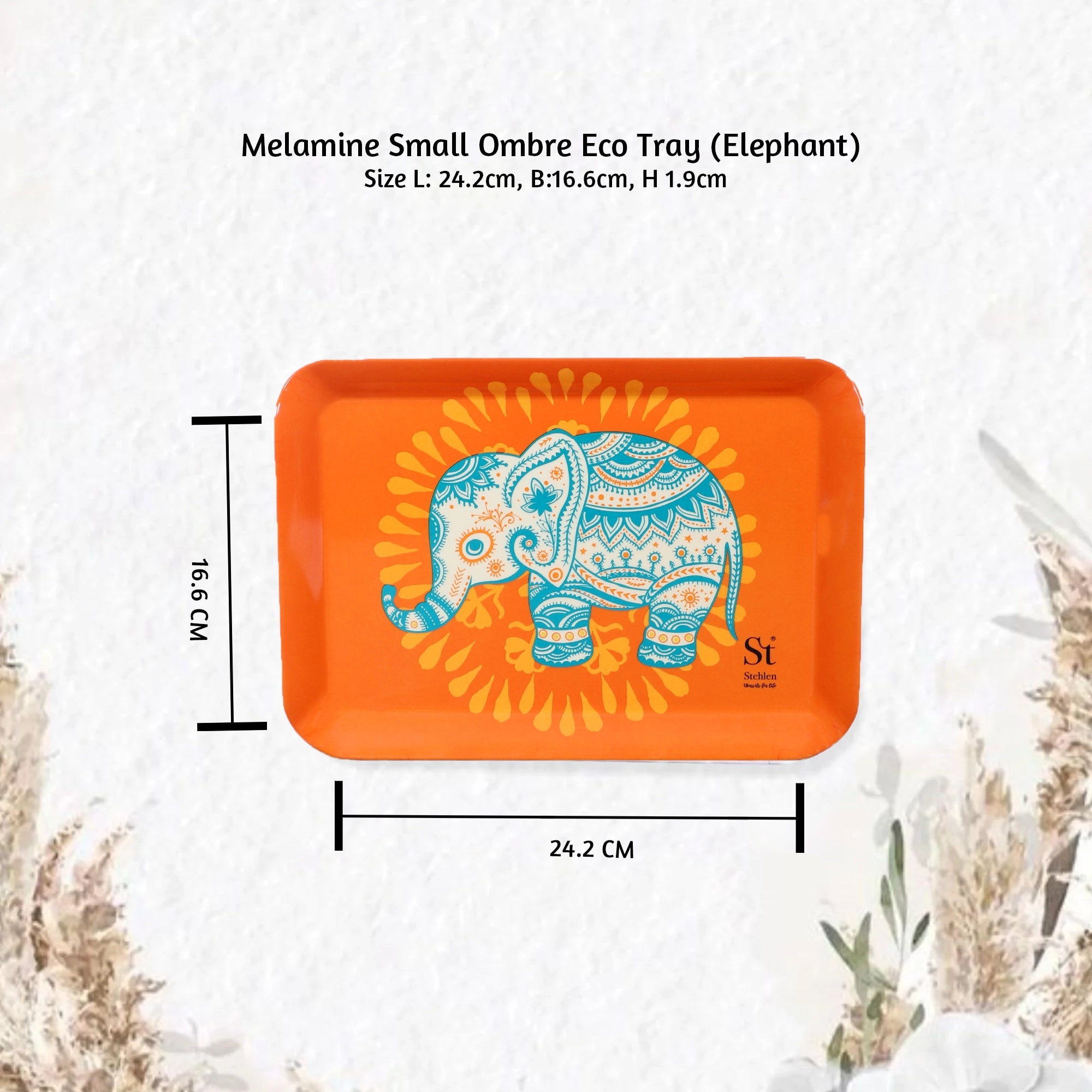 Stehlen Small Ombre Eco Tray, Pure melamine, SET OF 3, ELEPHANT