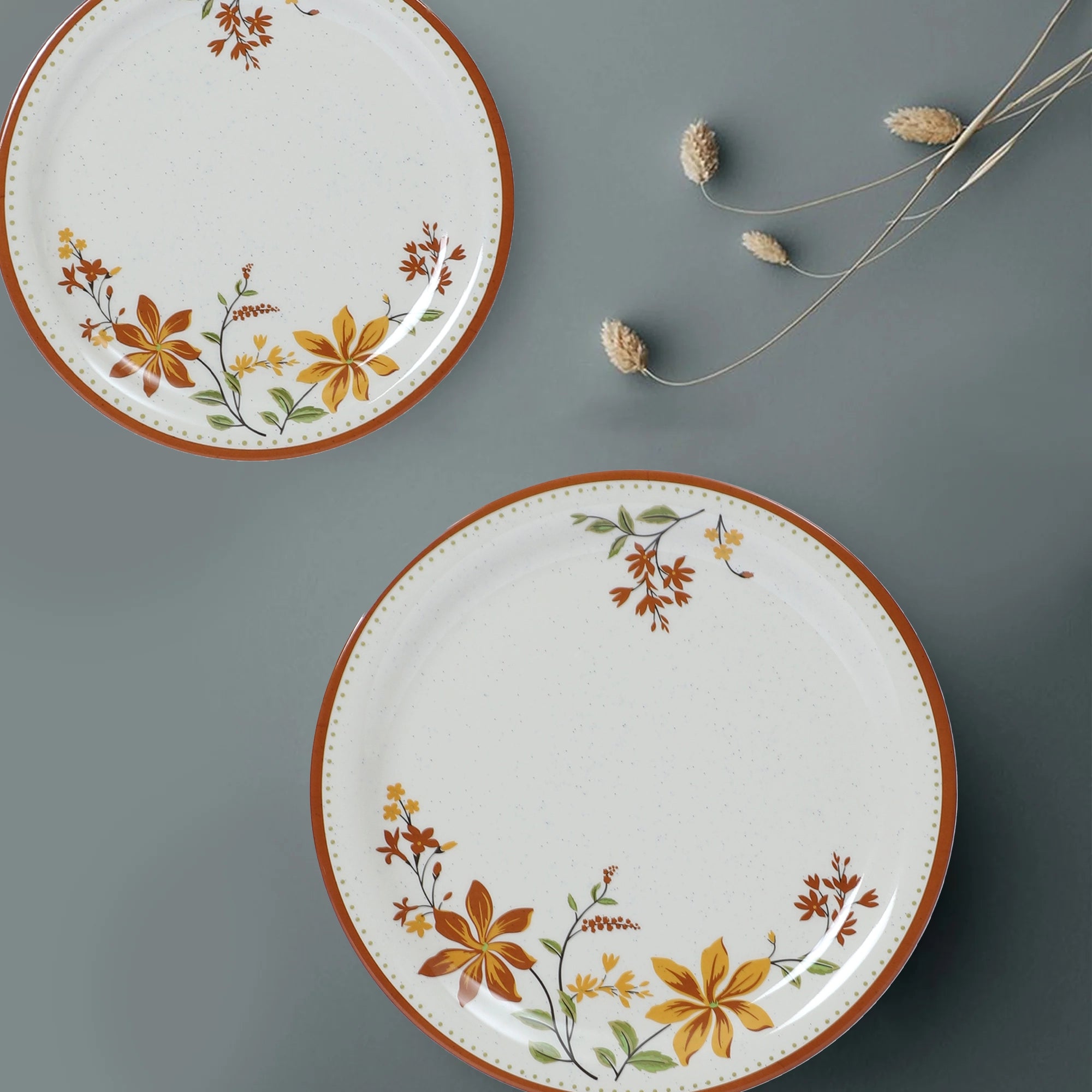 Stehlen Indian Round Dinnerware, Pure melamine, 24 PC Kitchen Set for home- CREAM SAPPHIRE