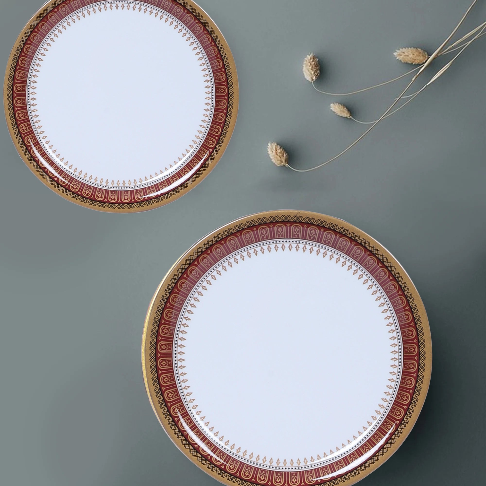 Stehlen Indian Round Dinnerware, Pure melamine, 24 PC Kitchen Set for home- HERITAGE