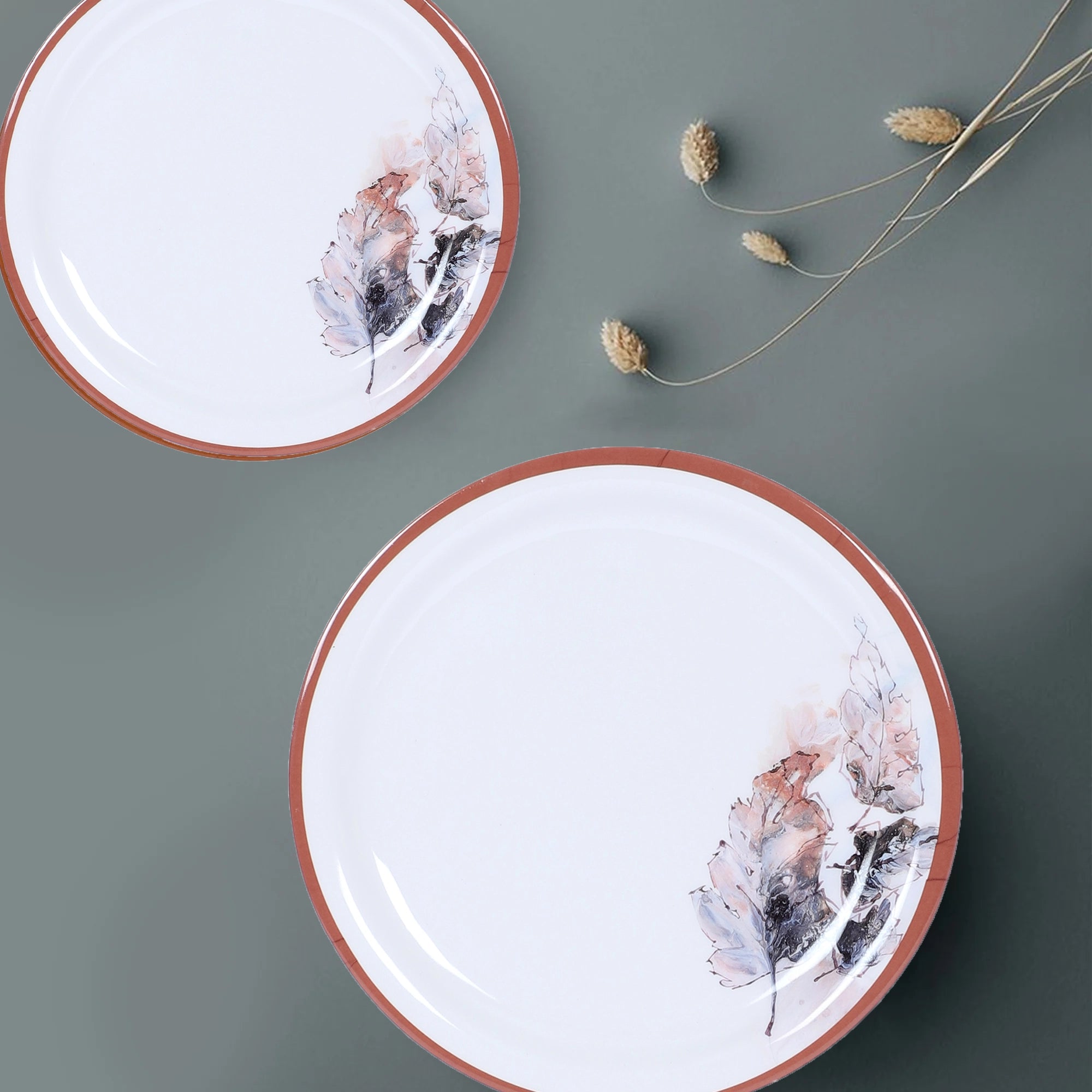 Stehlen Indian Round Dinnerware, Pure melamine, 24 PC Kitchen Set for home- MAPLE LEAF