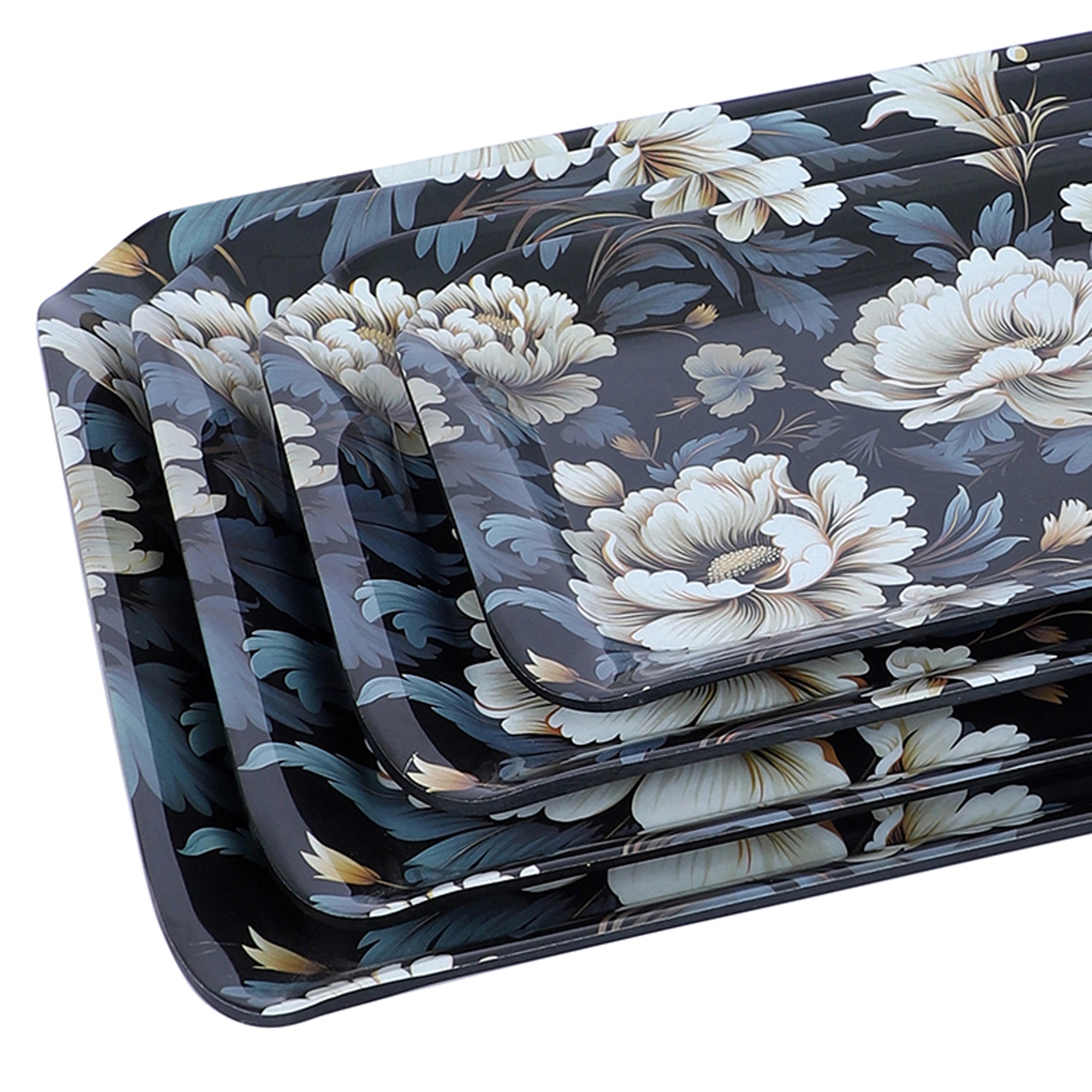 Stehlen Small Ombre Eco Tray, Pure melamine, SET OF 3, WHITE BLOSSOM