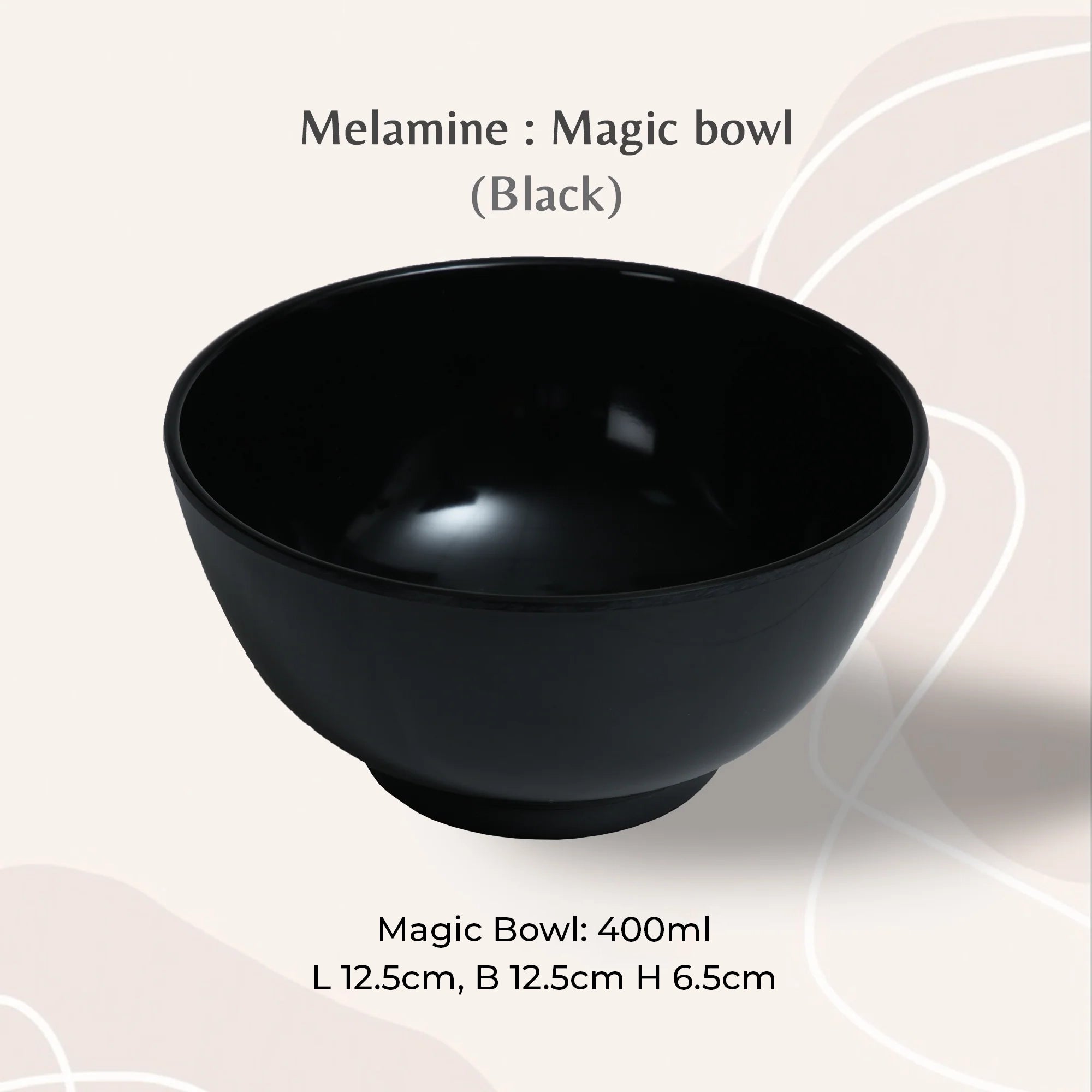 Stehlen Magic Bowl, Pure Melamine,400ml- Black