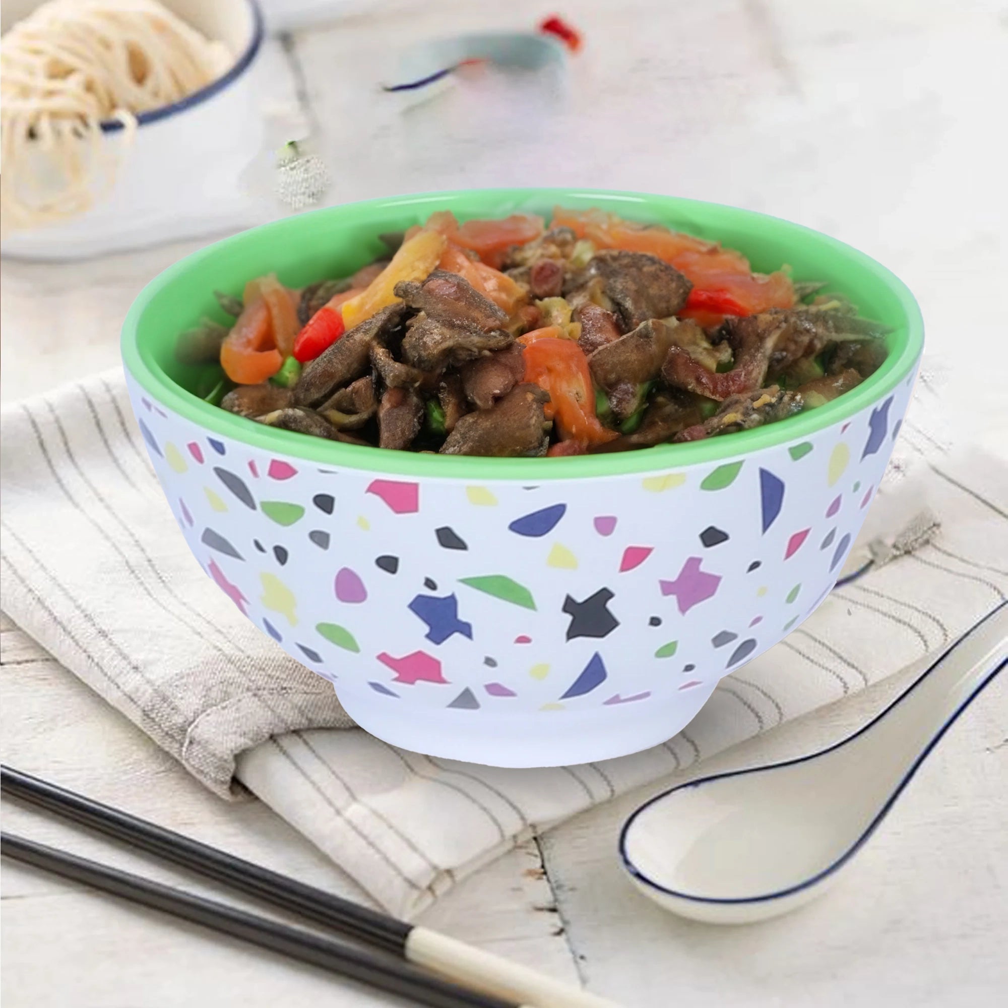 Stehlen Magic Bowl, Pure Melamine,400ml- GREEN CHIPS