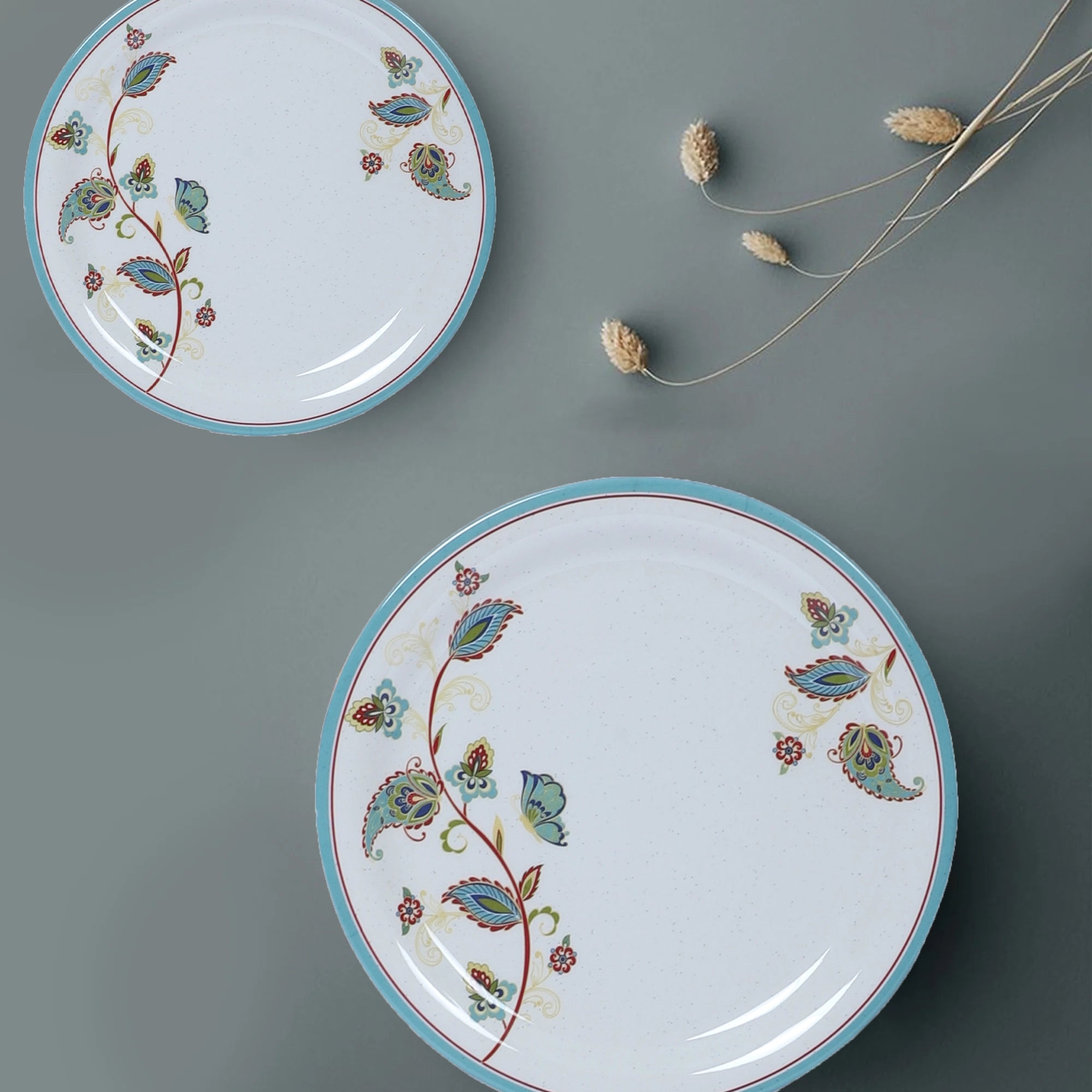 Stehlen Indian Round Dinnerware, Pure melamine, 31 PC Kitchen Set for home- GREEN SAPPHIRE