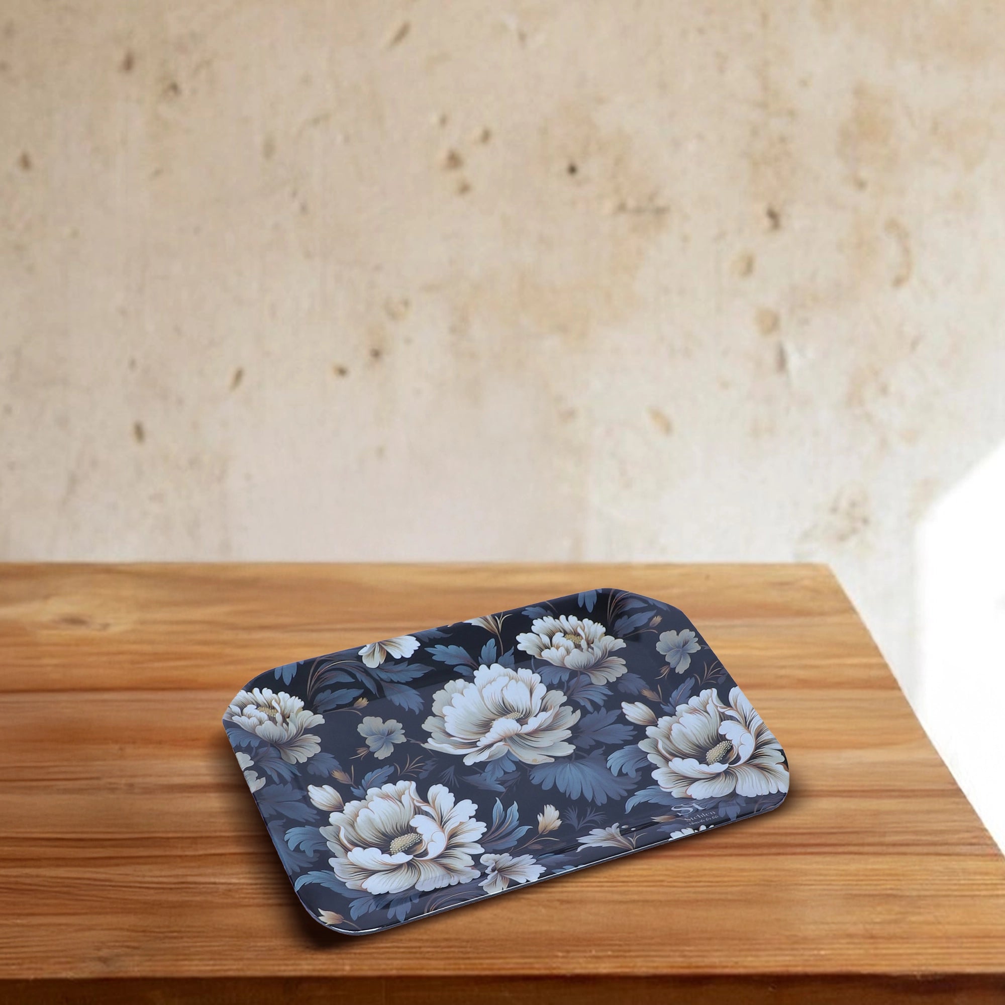 Stehlen Small Ombre Eco Tray, Pure melamine, SET OF 3, WHITE BLOSSOM