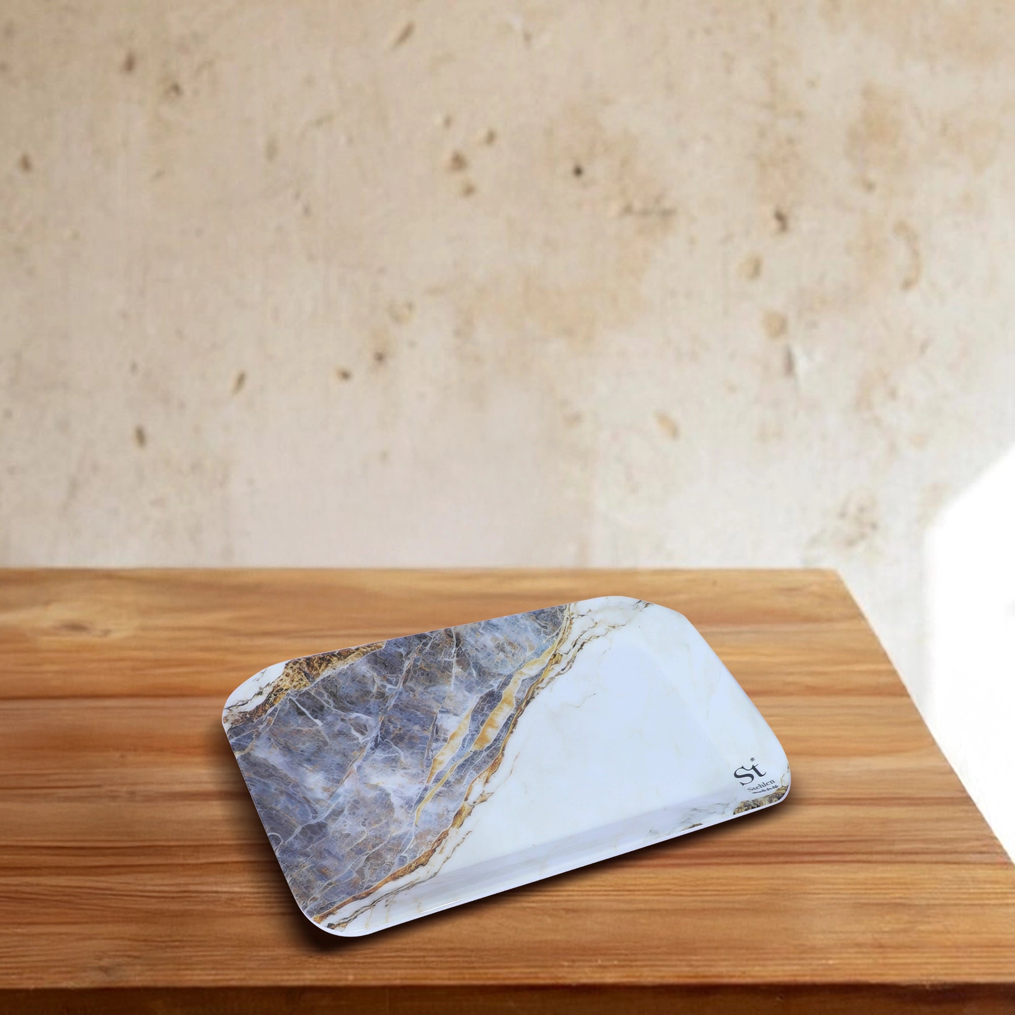 Stehlen Small Ombre Eco Tray, Pure melamine, SET OF 3, GLACIER