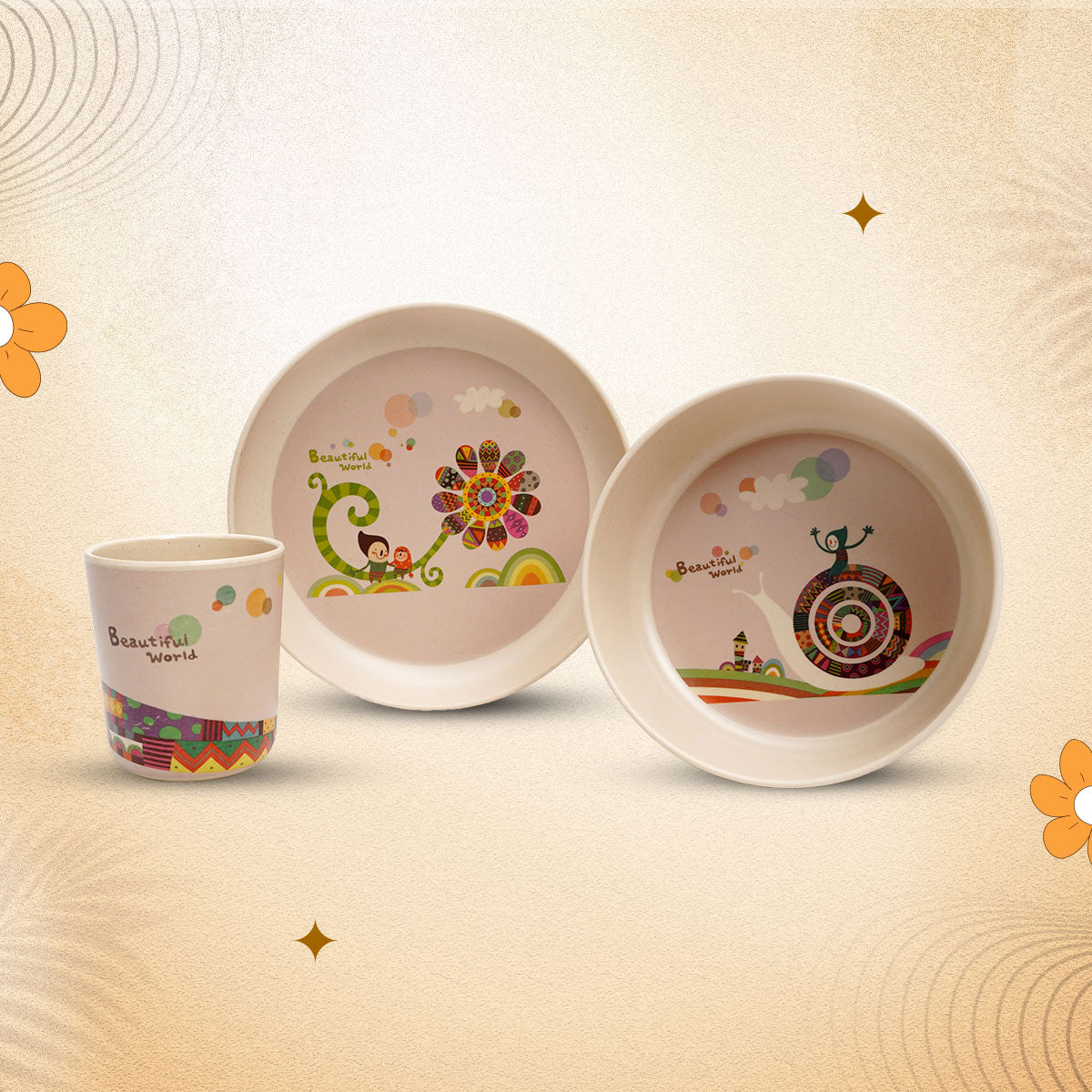 3-piece-kids-dinner-set- Beautiful World