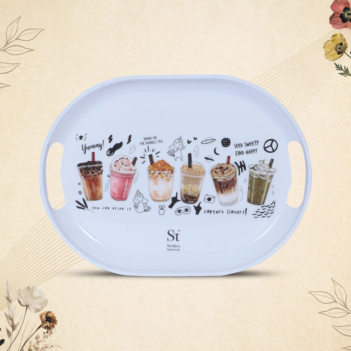 Stehlen 100% Pure melamine Slant Tray- BUBBLE TEA