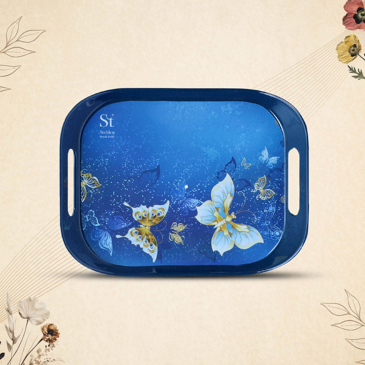 Stehlen Era tray, Pure melamine, ICE BUTTERFLY