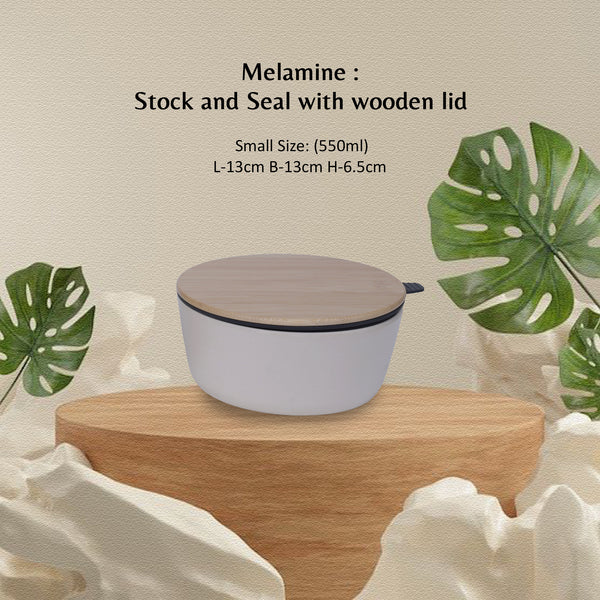Stehlen 100% Pure melamine Wooden Jars, Dishwasher safe, FDA Approved, Heat resistant upto 140 degrees, Elegant, Durable, and Versatile for Every Occasion - Beige