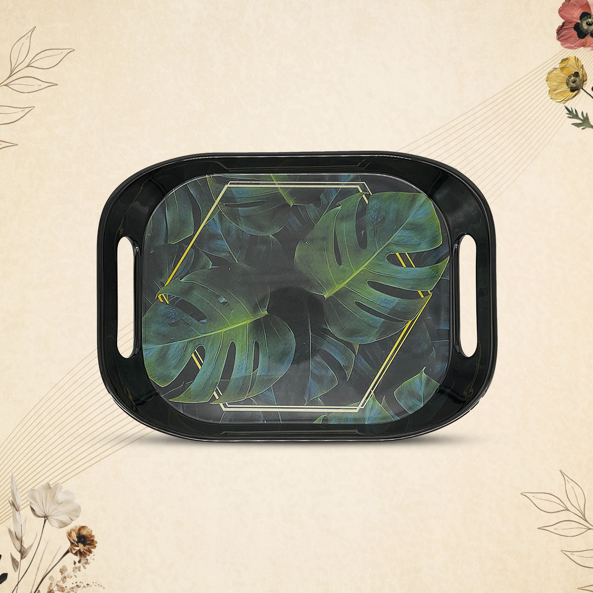 Stehlen 100% Pure melamine Era Tray  - Set of 3 HAWAII LEAF