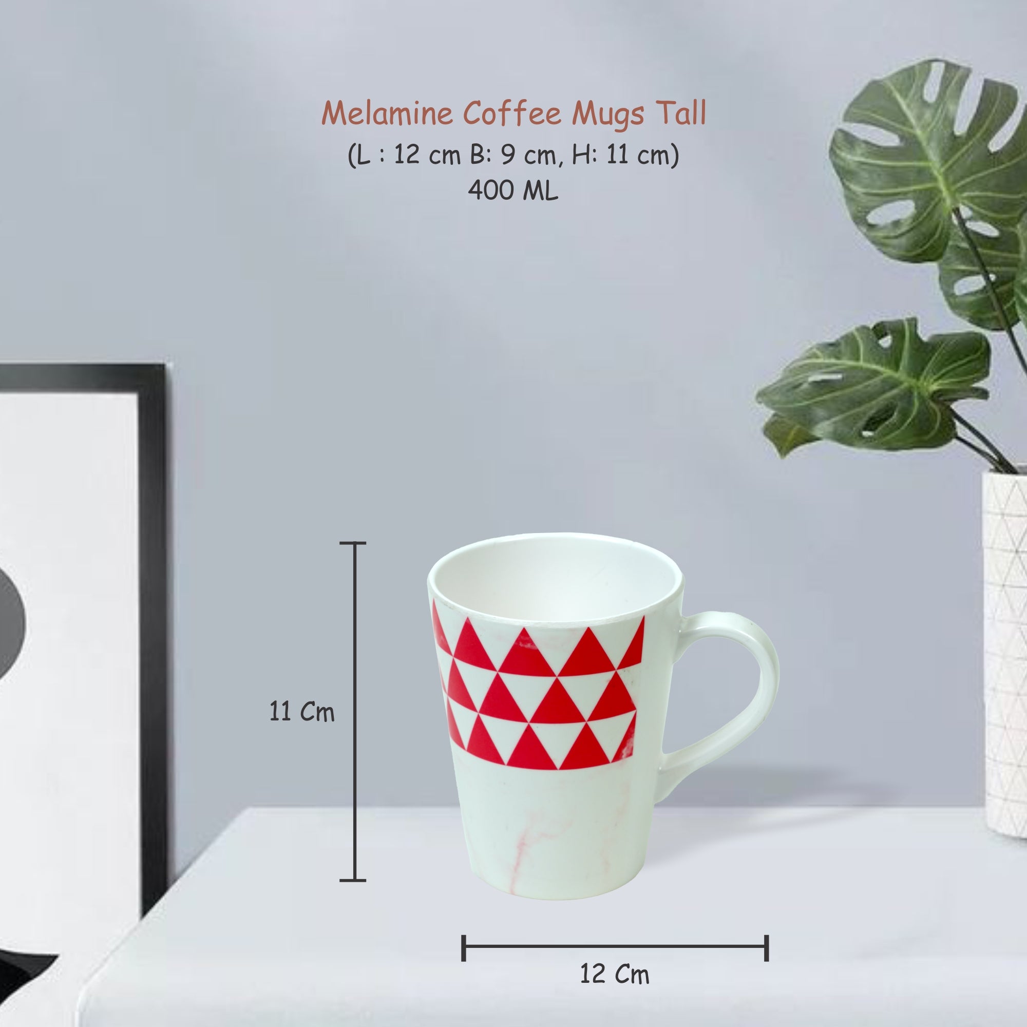 Stehlen 100% Pure melamine Tall Coffee Mugs- Trio Pink