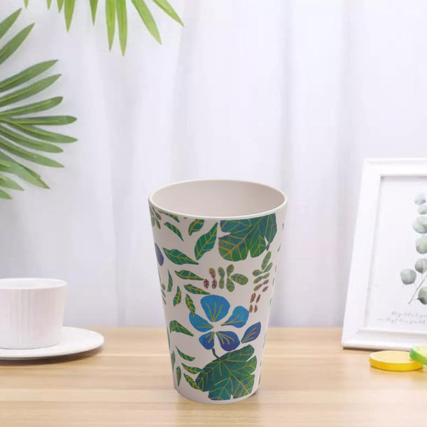 Stehlen 100% Pure melamine Round Tumbler Dishwasher safe, FDA Approved, Heat resistant upto 140 degrees, Elegant, Durable, and Versatile for Every Occasion -Green Leaf