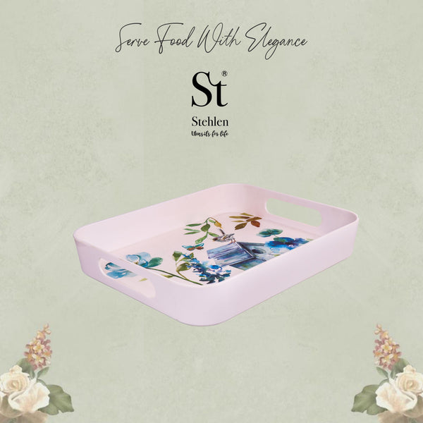 Stehlen 100% Pure melamine Block Tray, Dishwasher safe, Heat resistant upto 140 degrees, Break resistant, FDA Approved, Elegant, Durable, and Versatile for Every Occasion - Tree house