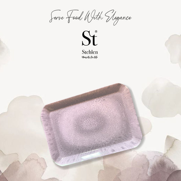 Stehlen 100% Pure melamine Eco Tray, Dishwasher safe, Heat resistant upto 140 degrees, Break resistant, FDA Approved, Elegant, Durable, and Versatile for Every Occasion - Purple