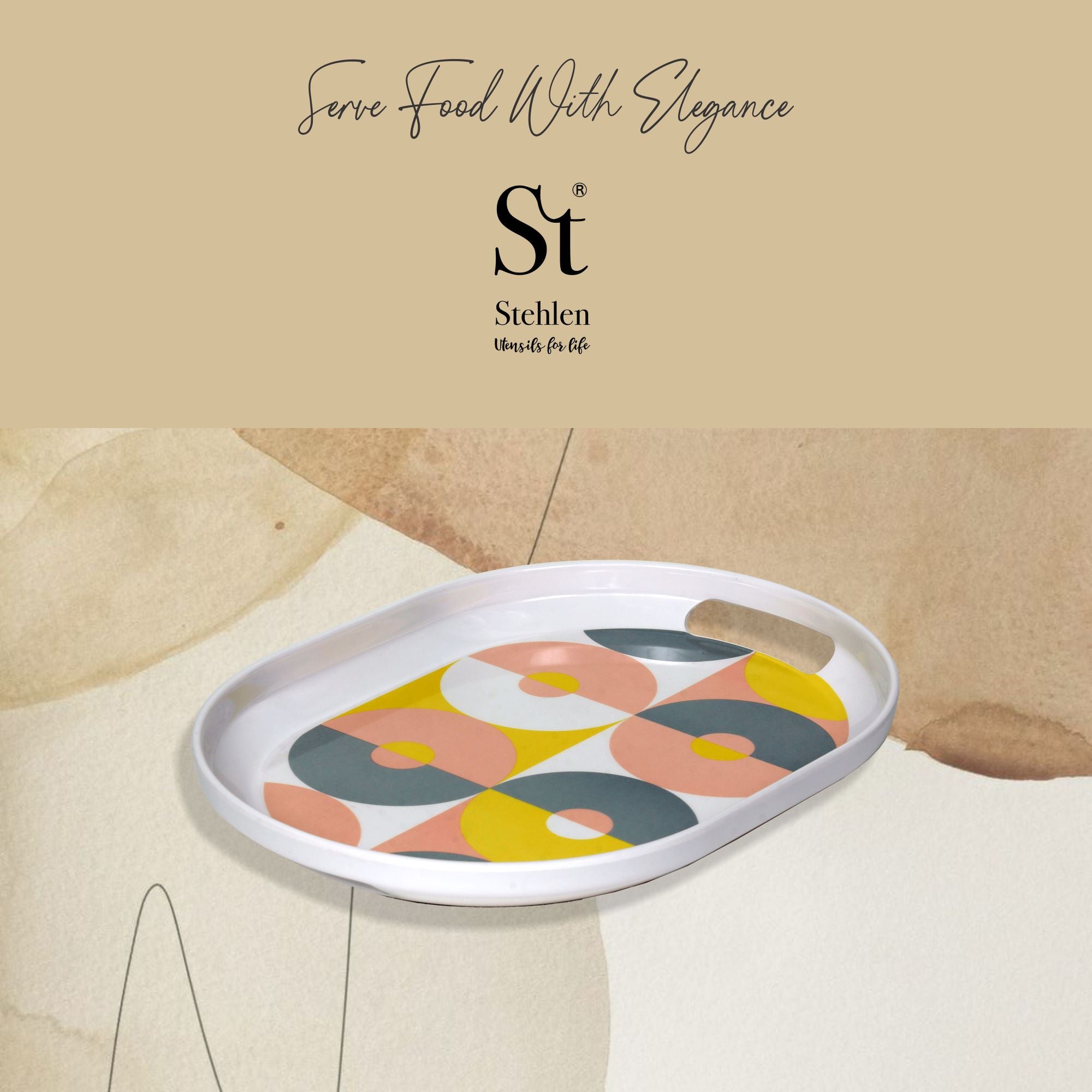 Stehlen 100% Pure melamine Slant Tray- Donut Set of 3