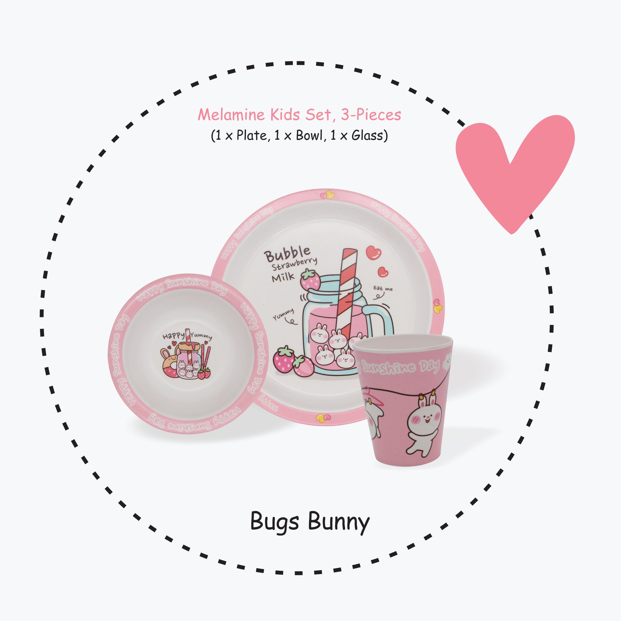 3-piece-kids-dinner-set - Bugs Bunny