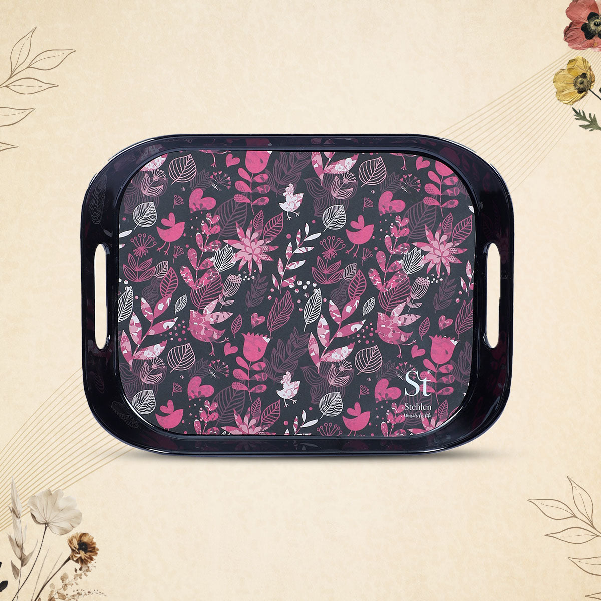 Stehlen Era tray, Pure melamine, PINK LILY