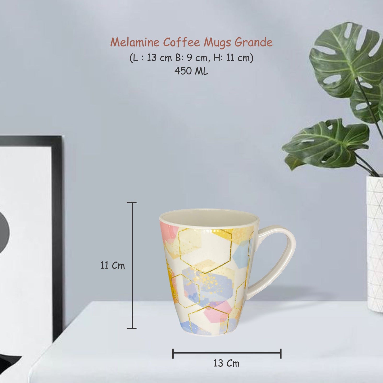 Stehlen 100% Pure melamine Grande Coffee Mugs- Hexagon