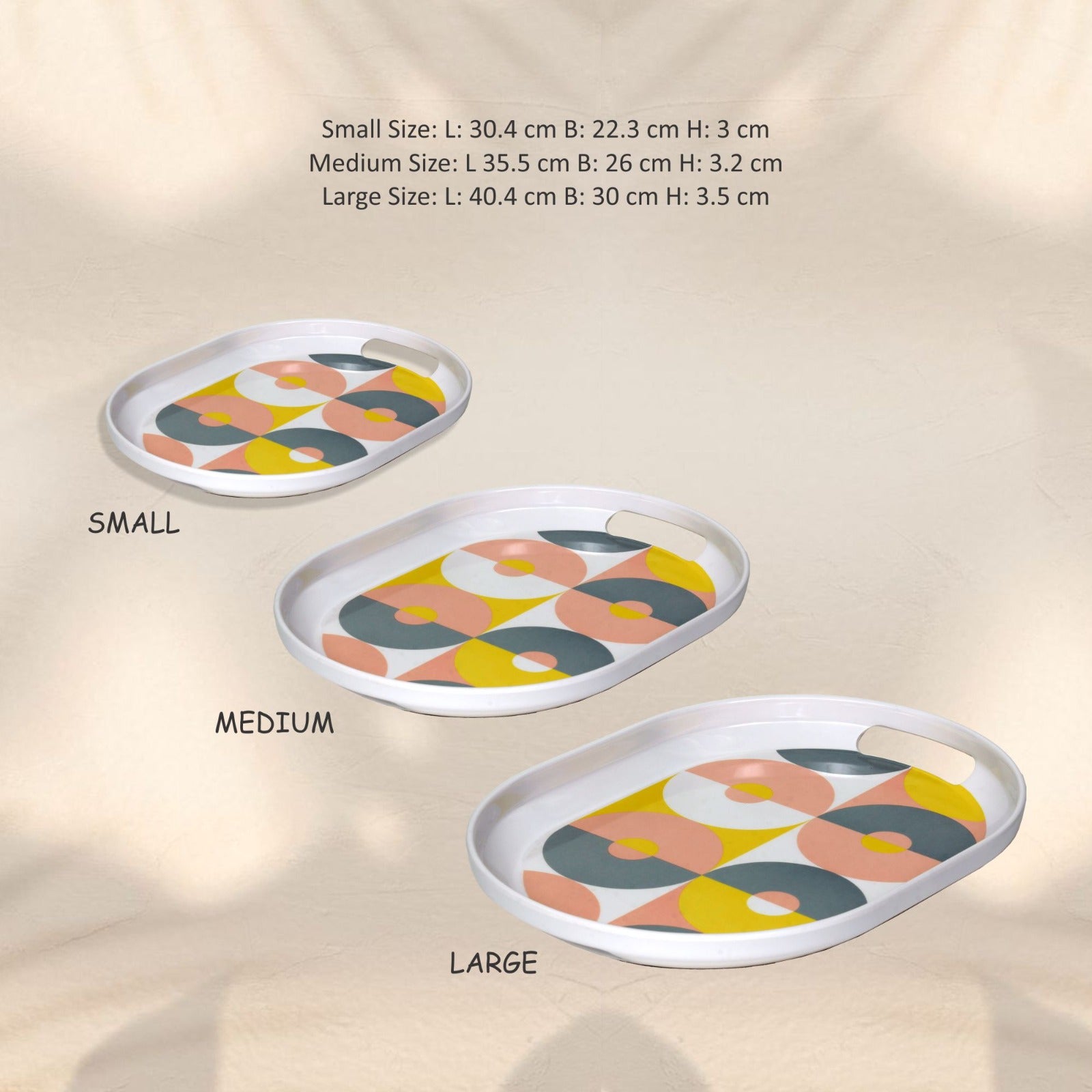 Stehlen 100% Pure melamine Slant Tray- Donut Set of 3