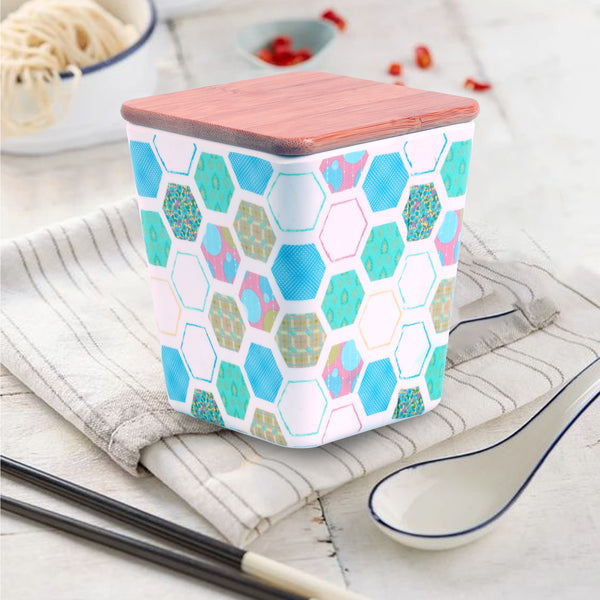 Stehlen 100% Pure melamine Wooden Jars, Dishwasher safe, FDA Approved, Heat resistant upto 140 degrees, Elegant, Durable, and Versatile for Every Occasion -Hive