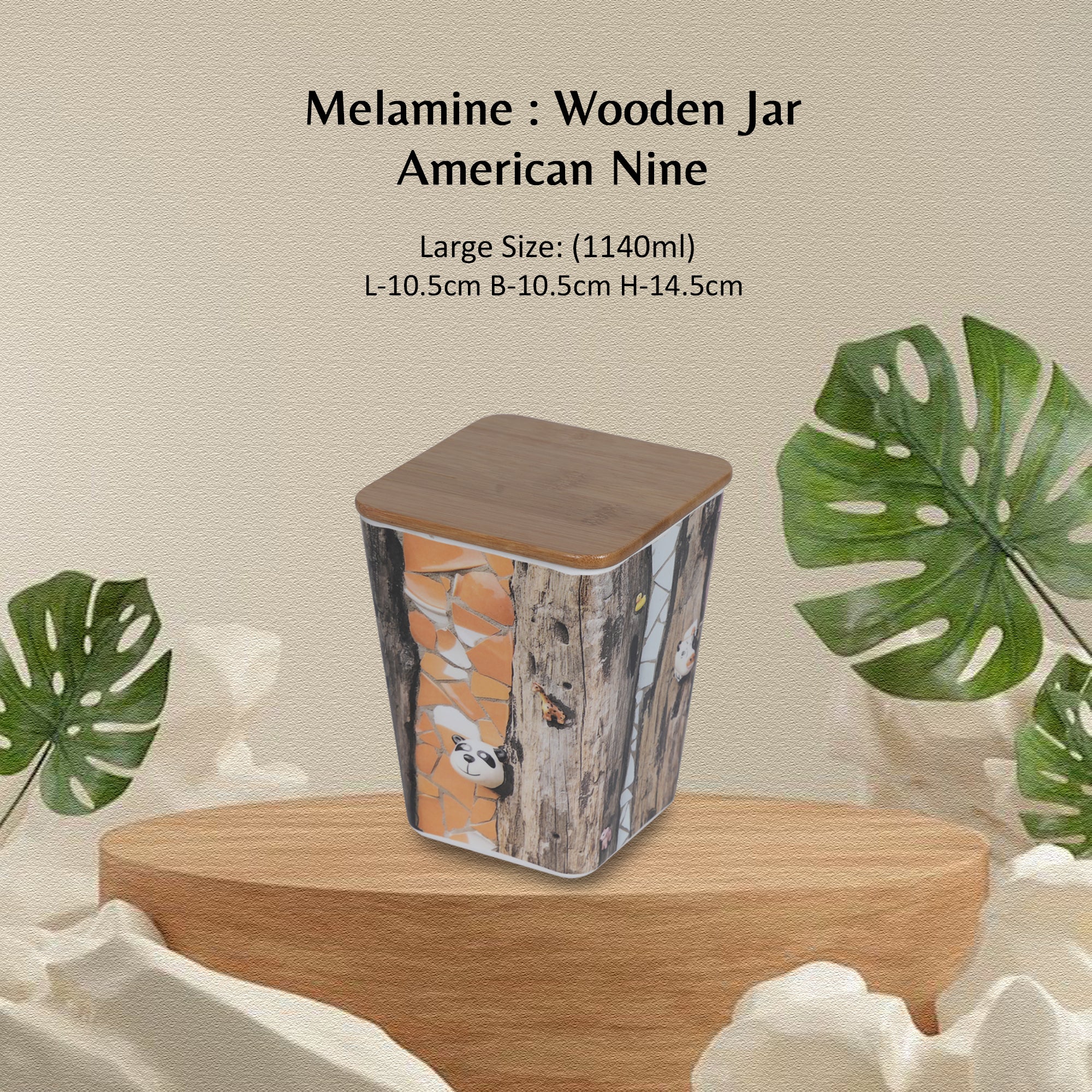 Stehlen 100% Pure melamine Wooden Jars- American Pine