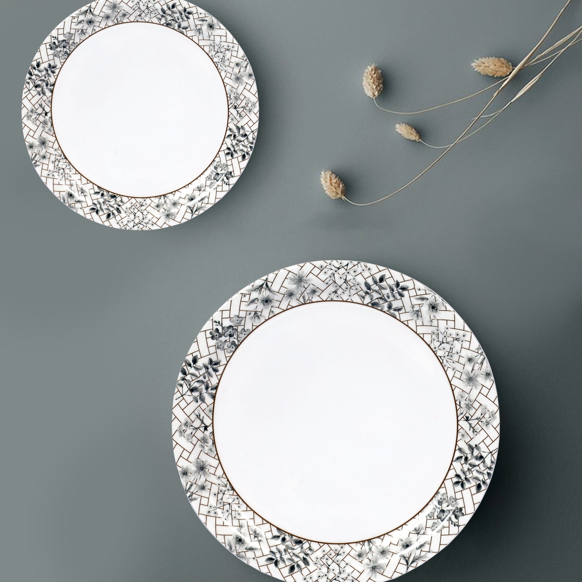 Stehlen Indian Round Dinnerware, Pure melamine, 24 PC Kitchen Set for home- Olive leaf