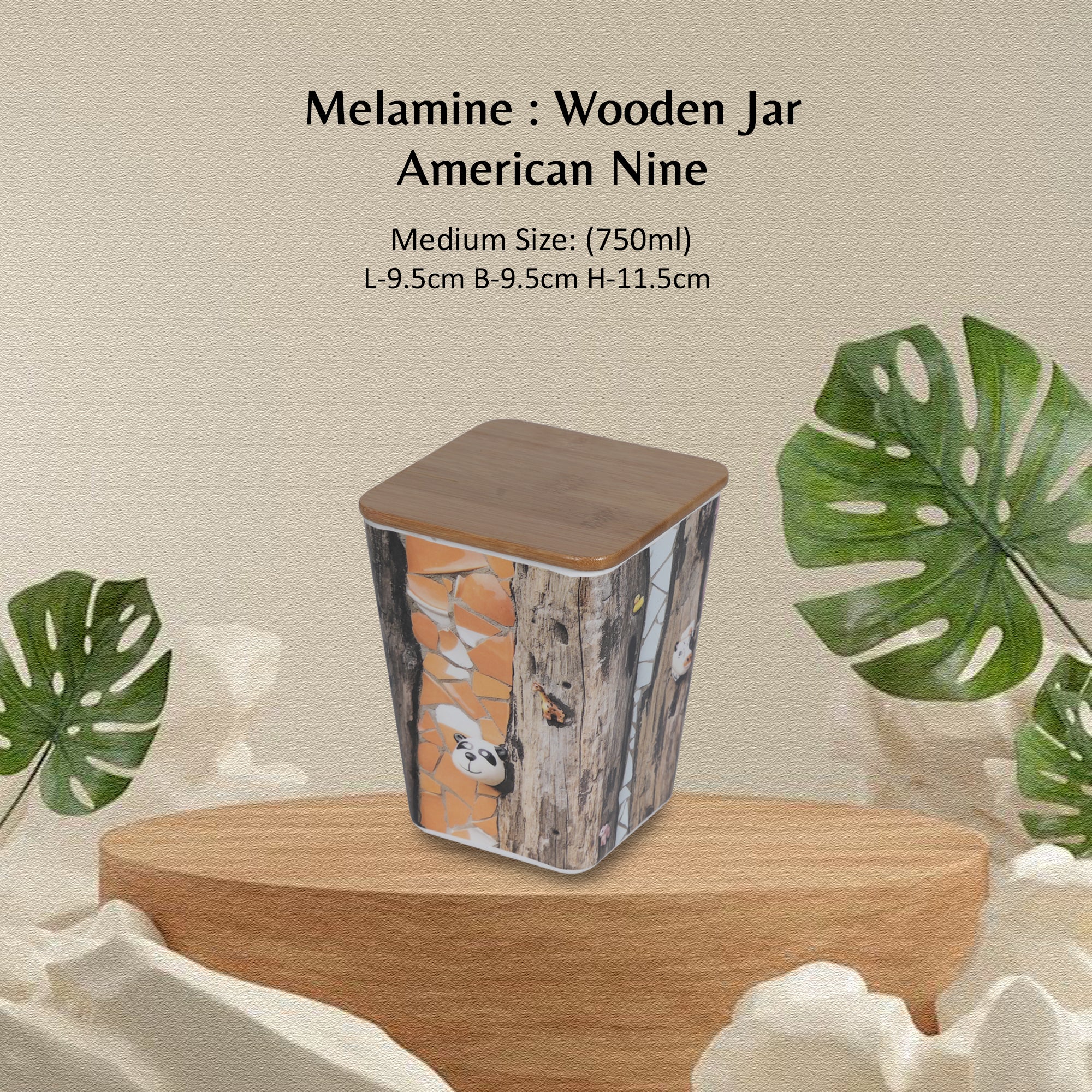 Stehlen 100% Pure melamine Wooden Jars- American Pine