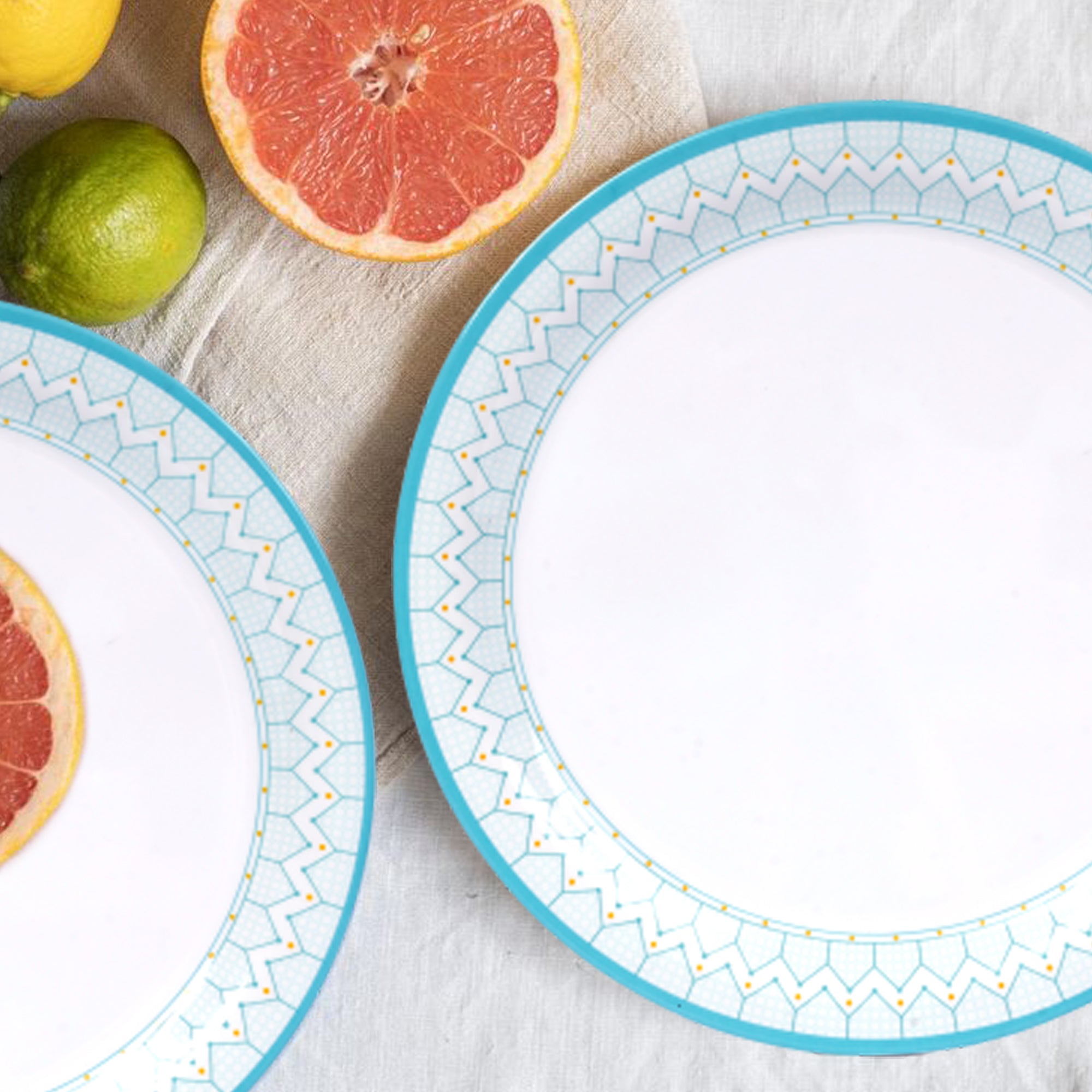Stehlen Indian Round Dinnerware, Pure melamine, 31 PC Kitchen Set for home- Aqua