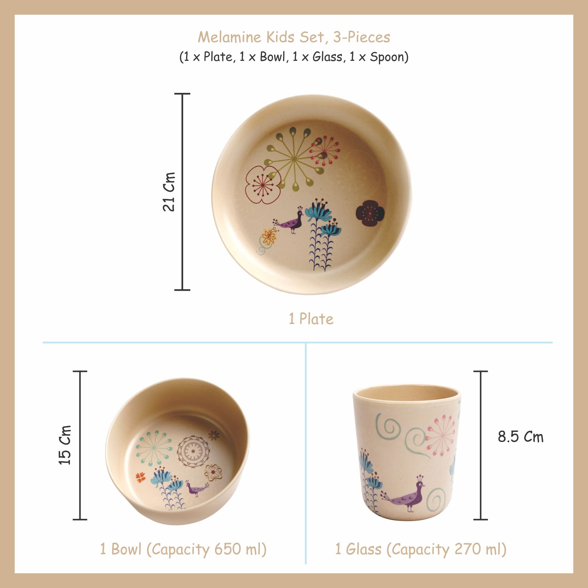 3-piece-kids-dinner-set - Dancing Peacock