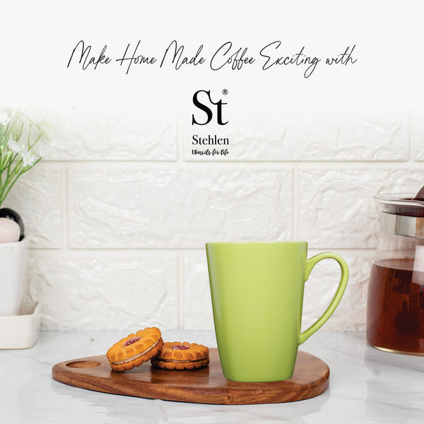 Stehlen 100% Pure melamine Grande Coffee Mugs Dishwasher safe, FDA Approved, Heat resistant upto 140 degrees, Elegant, Durable, and Versatile for Every Occasion -Green