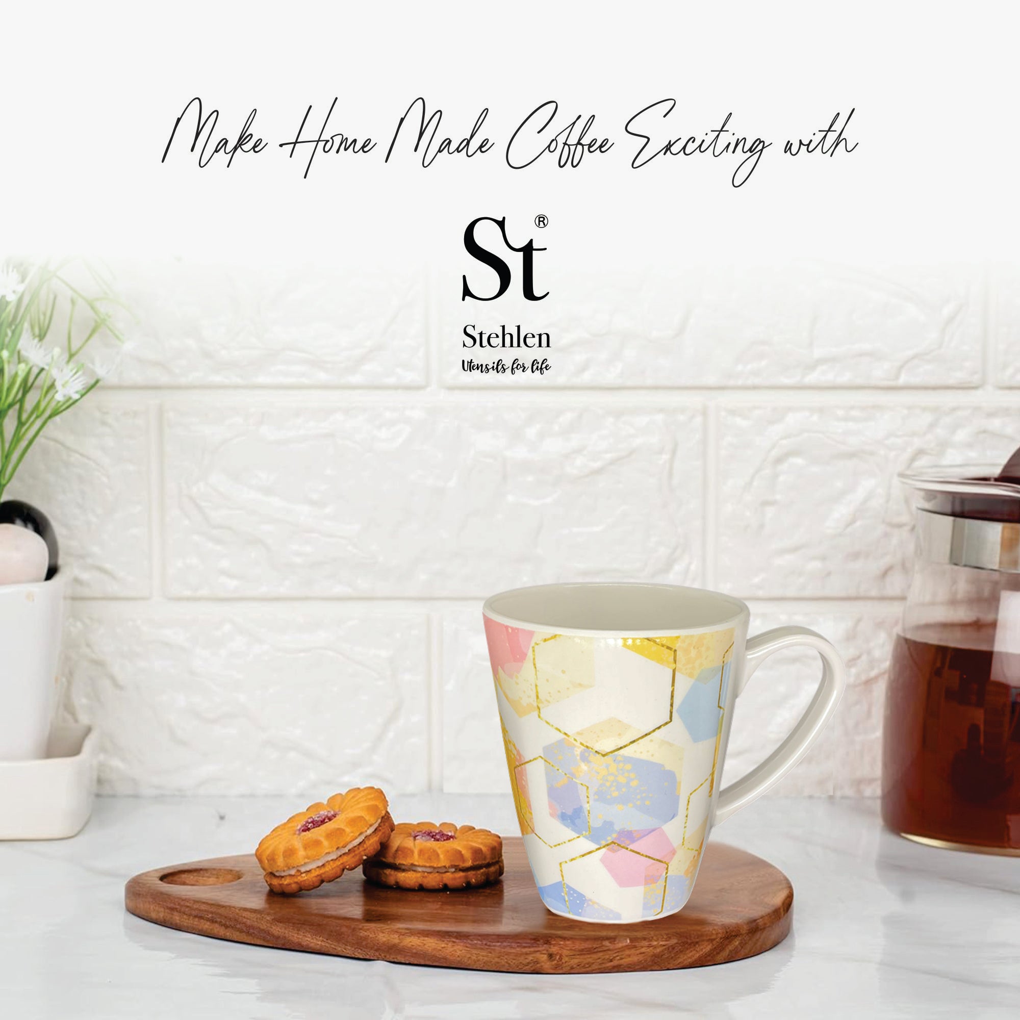 Stehlen 100% Pure melamine Grande Coffee Mugs- Hexagon