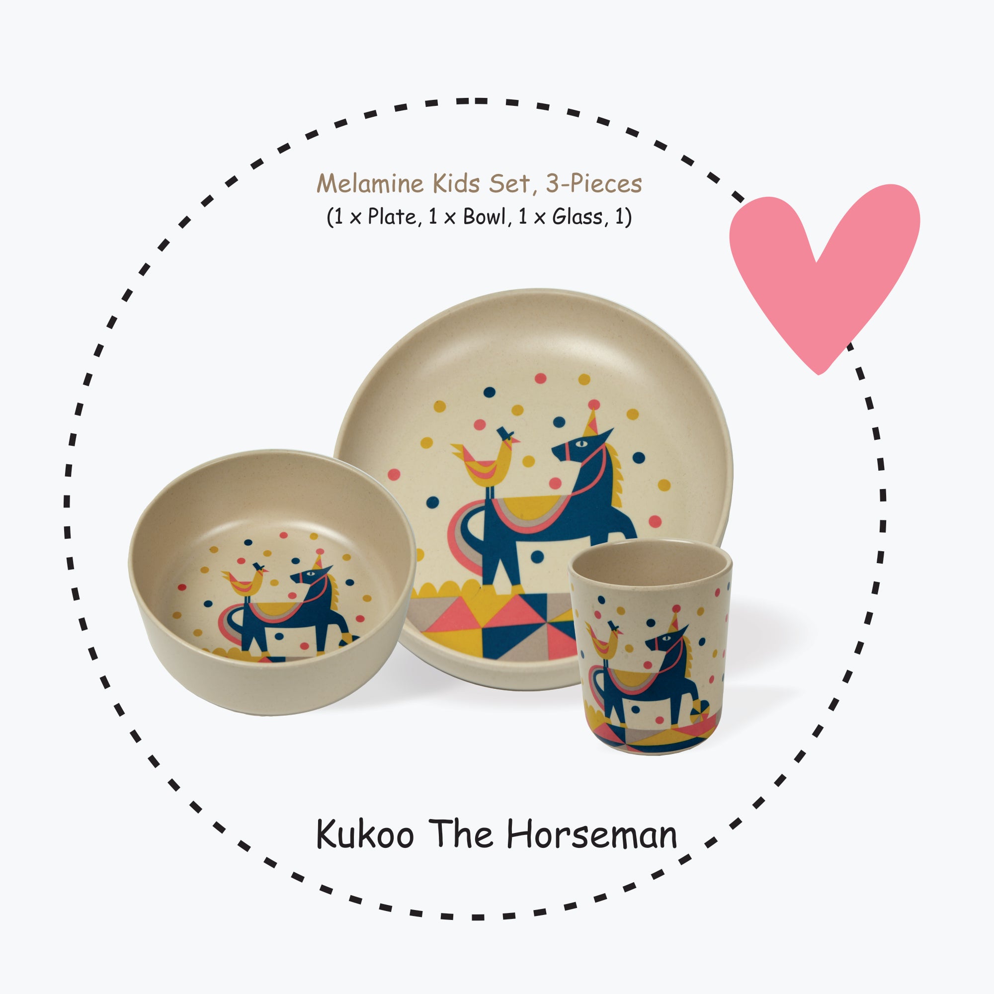 3-piece-kids-dinner-set- Kukoo The Horseman