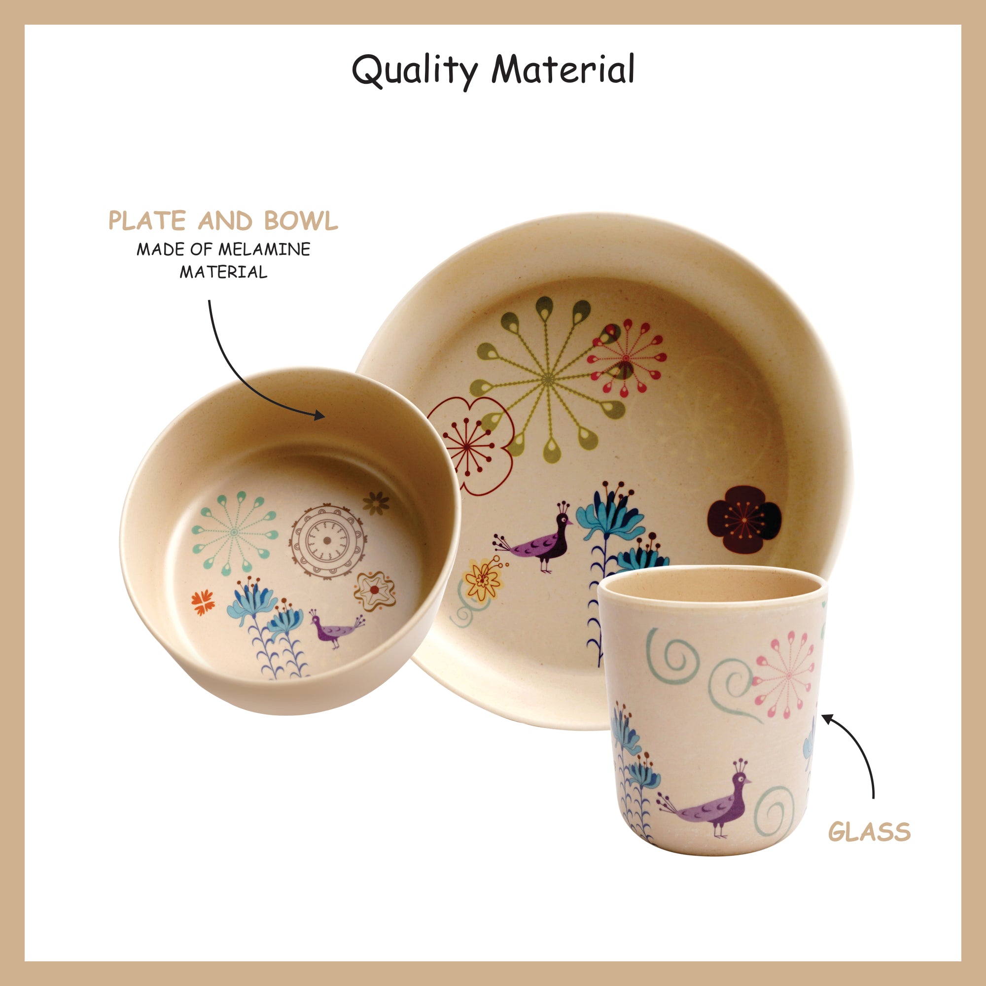 3-piece-kids-dinner-set - Dancing Peacock