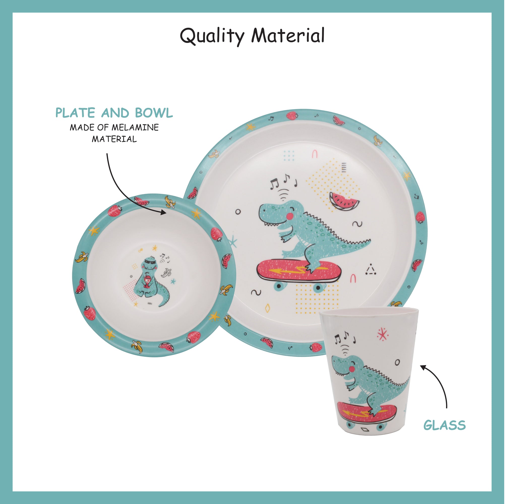 3-piece-kids-dinner-set - Dancing Dino