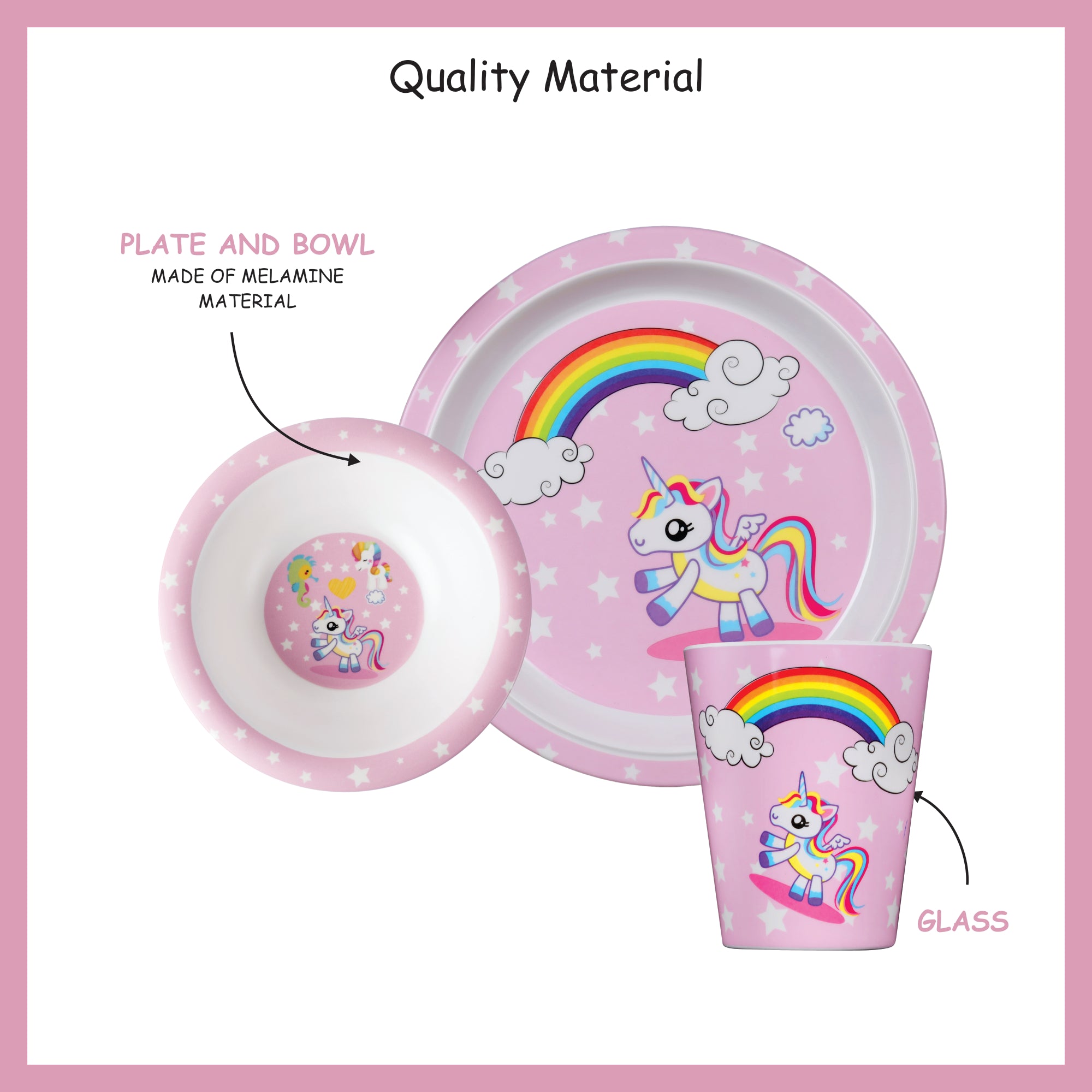 3-piece-kids-dinner-set - Unicorn