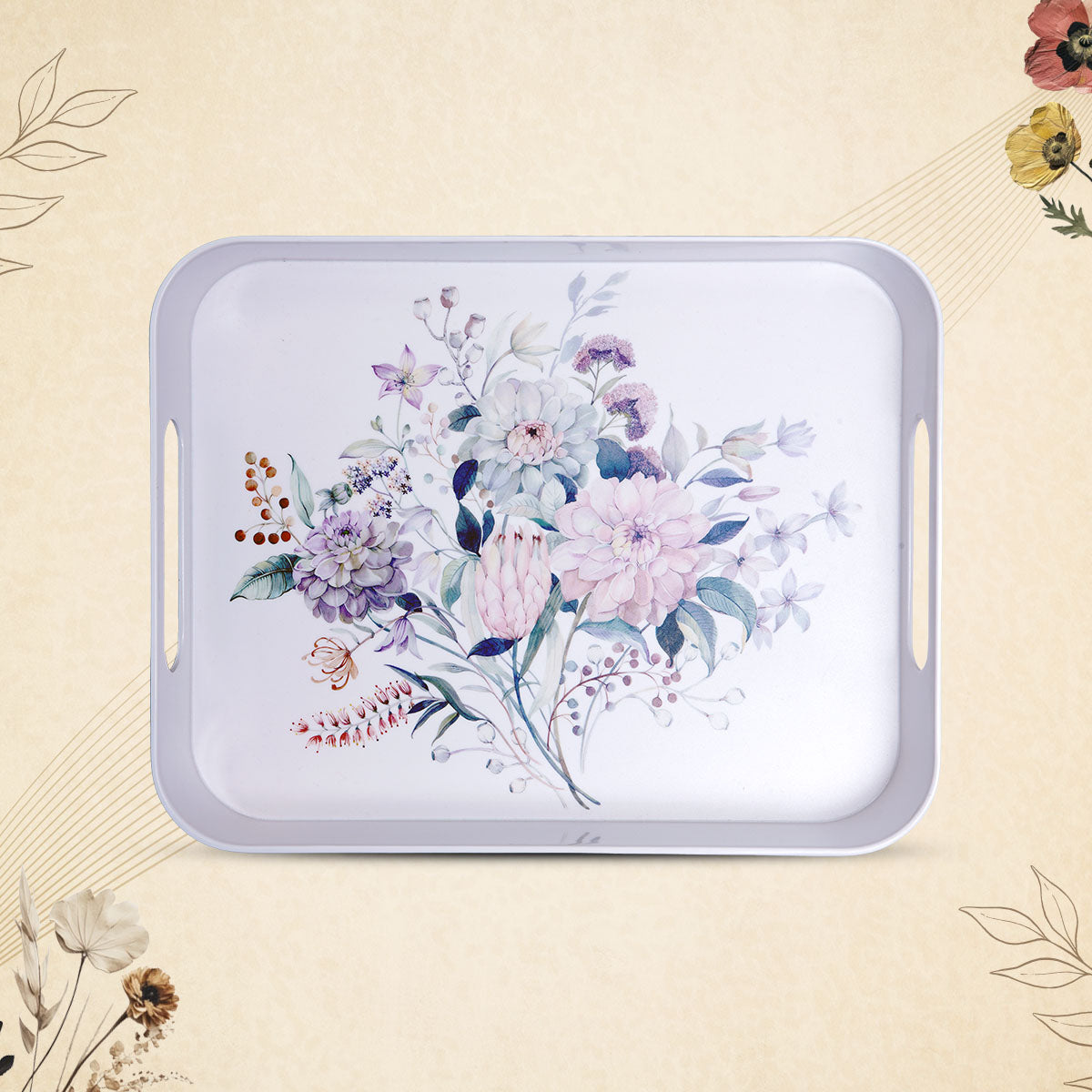 Stehlen 100% Pure melamine Block Tray - Royal Bud