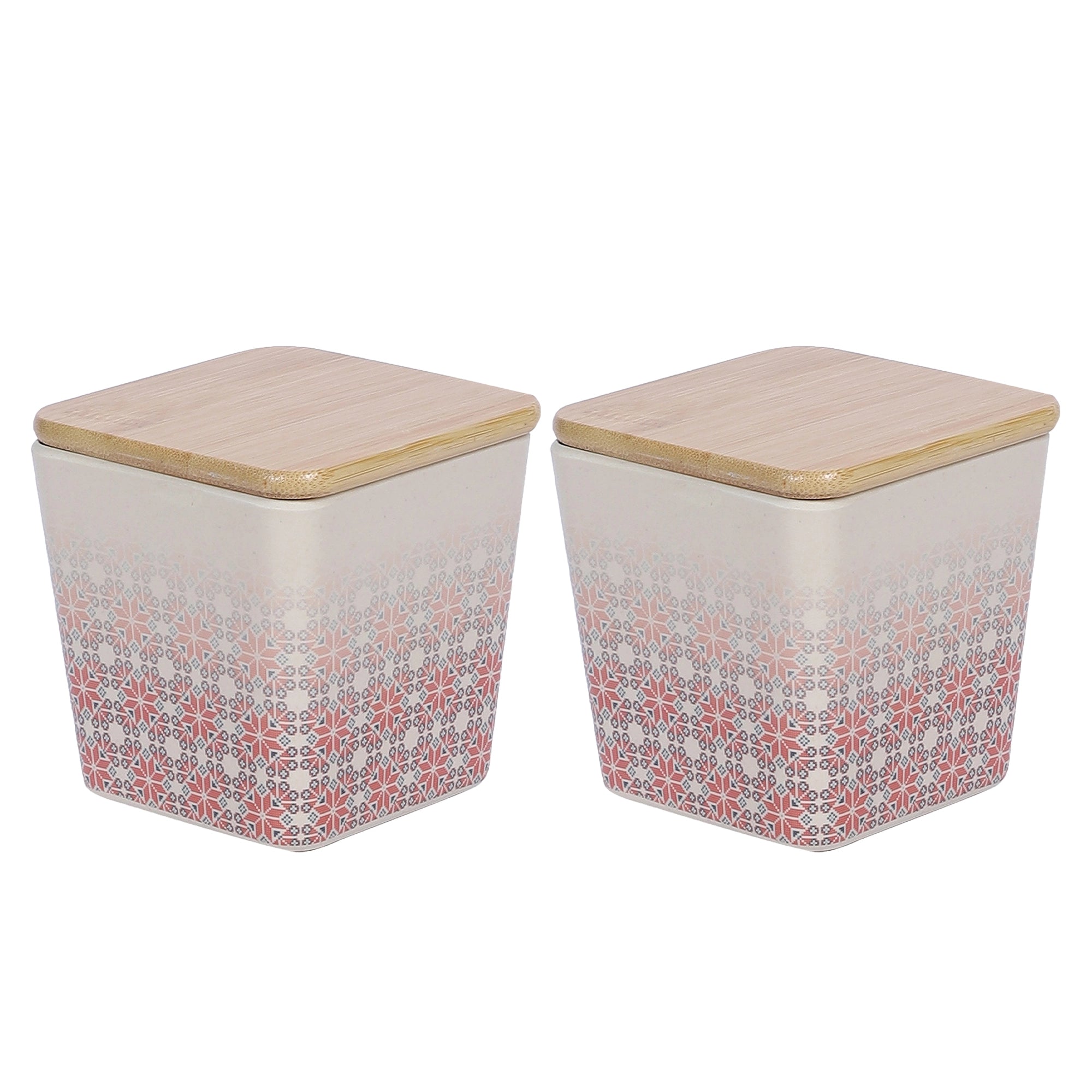 Stehlen 100% Pure melamine Wooden Jars- RED IKKAT